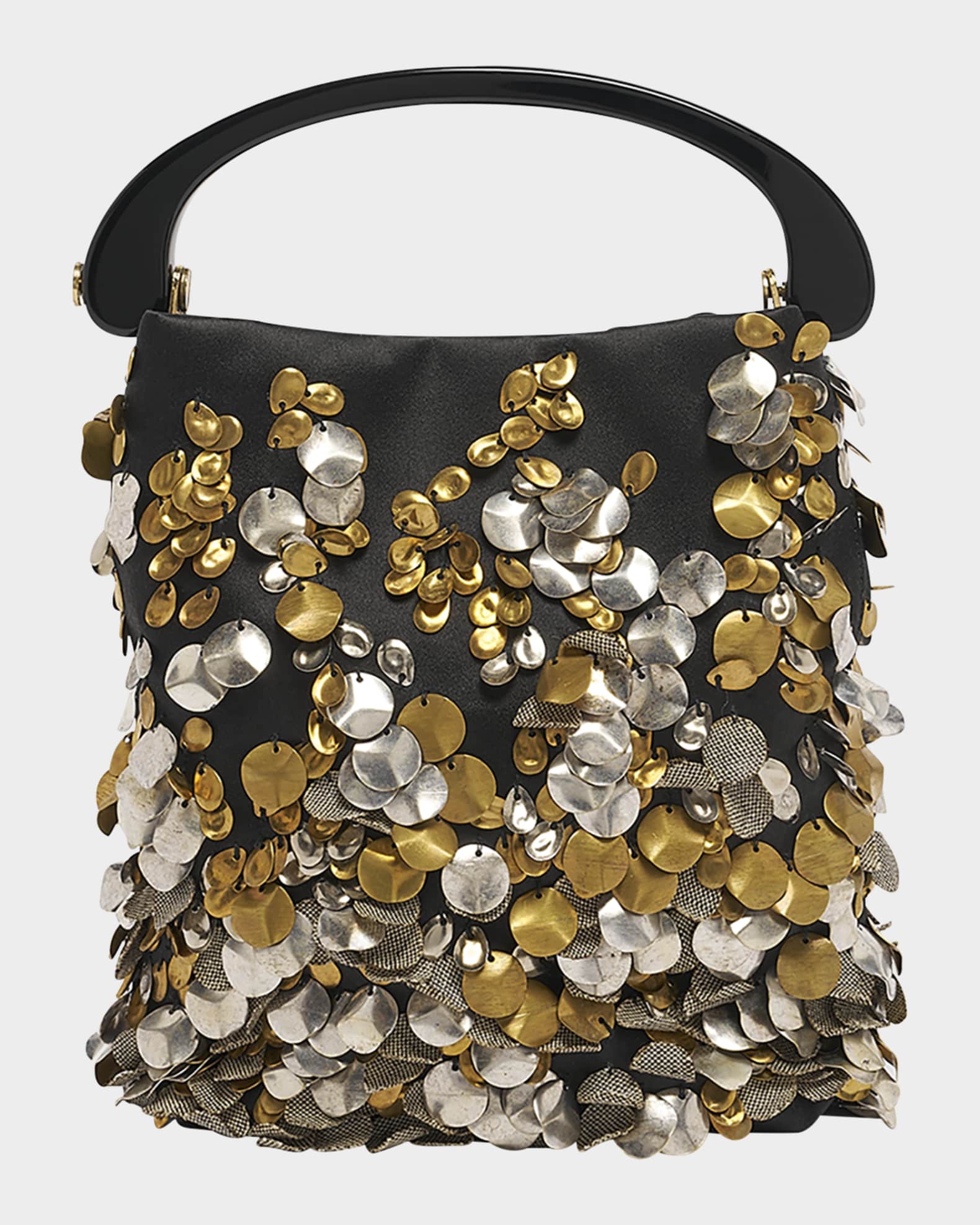 Dries Van Noten Crisp Embellished Leather Top-Handle Bag