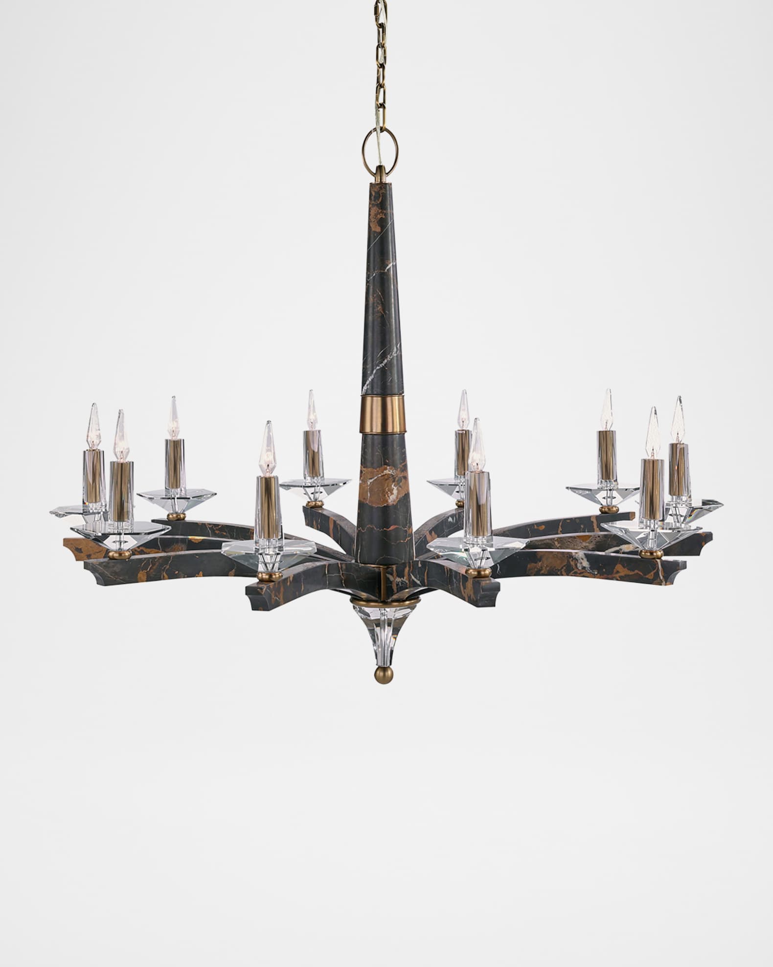 Inverness 10-Light Marble Chandelier, 53" Round 1