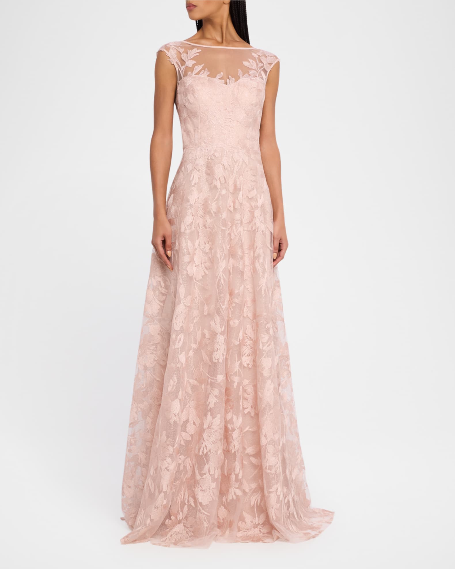 Celestial Dreams: Shimmering Floral Applique Gown for Unforgettable Occasions