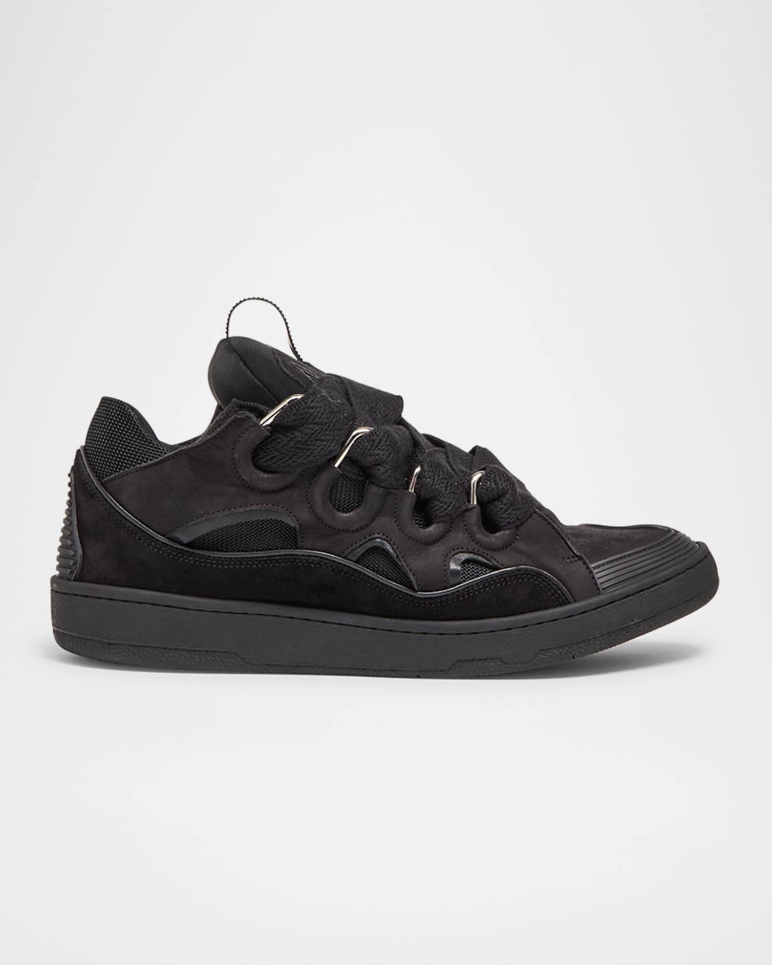 Men's Curb Napa Leather Low-Top Sneakers 0