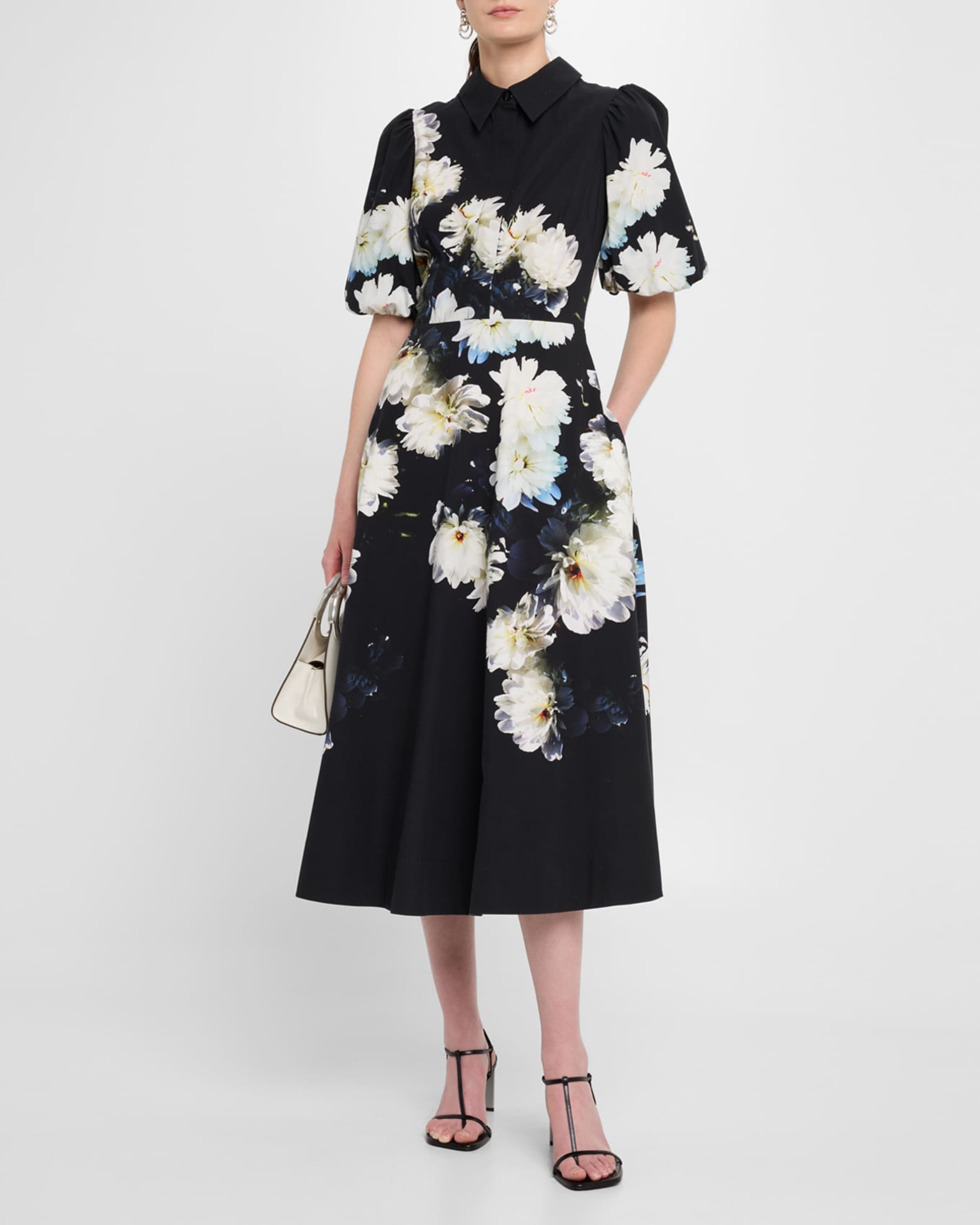 Floral-Print Cotton Midi Shirtdress 1