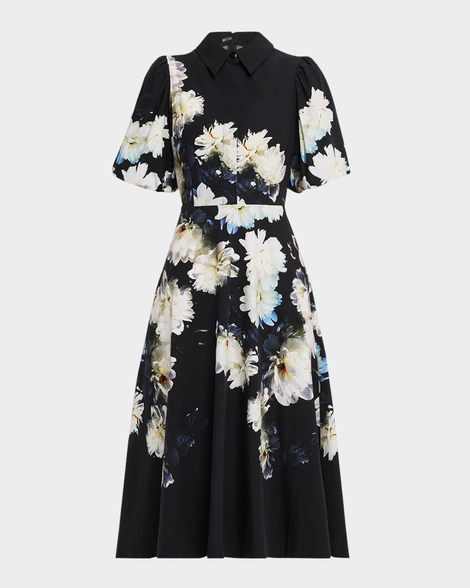 Floral-Print Cotton Midi Shirtdress 0