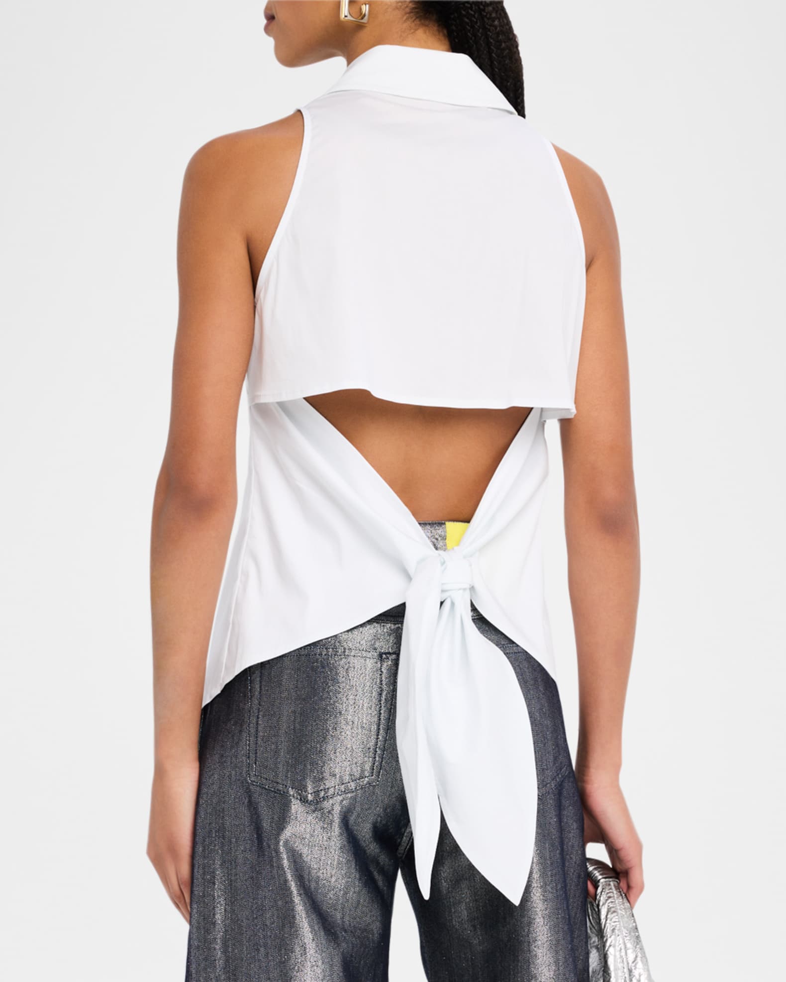 LOCH SLEEVELESS POPLIN BTN UP