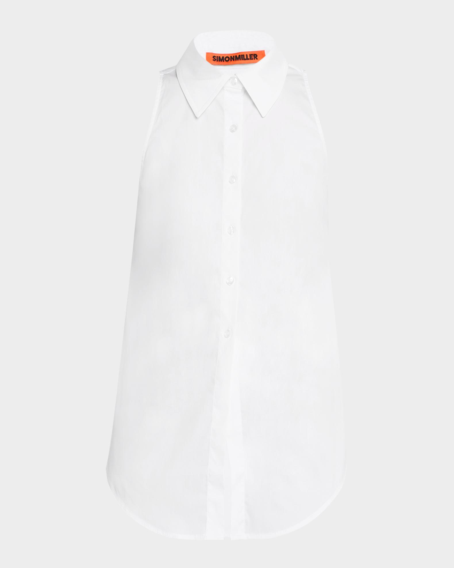 Loch Sleeveless Poplin Button Up Black