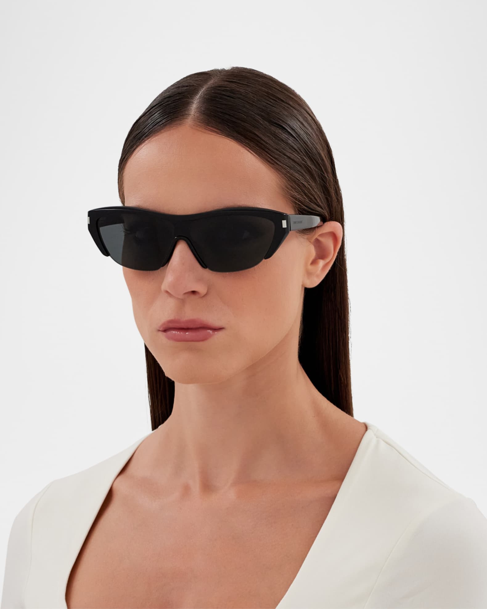 Saint Laurent Recycled Acetate Shield Sunglasses | Neiman Marcus