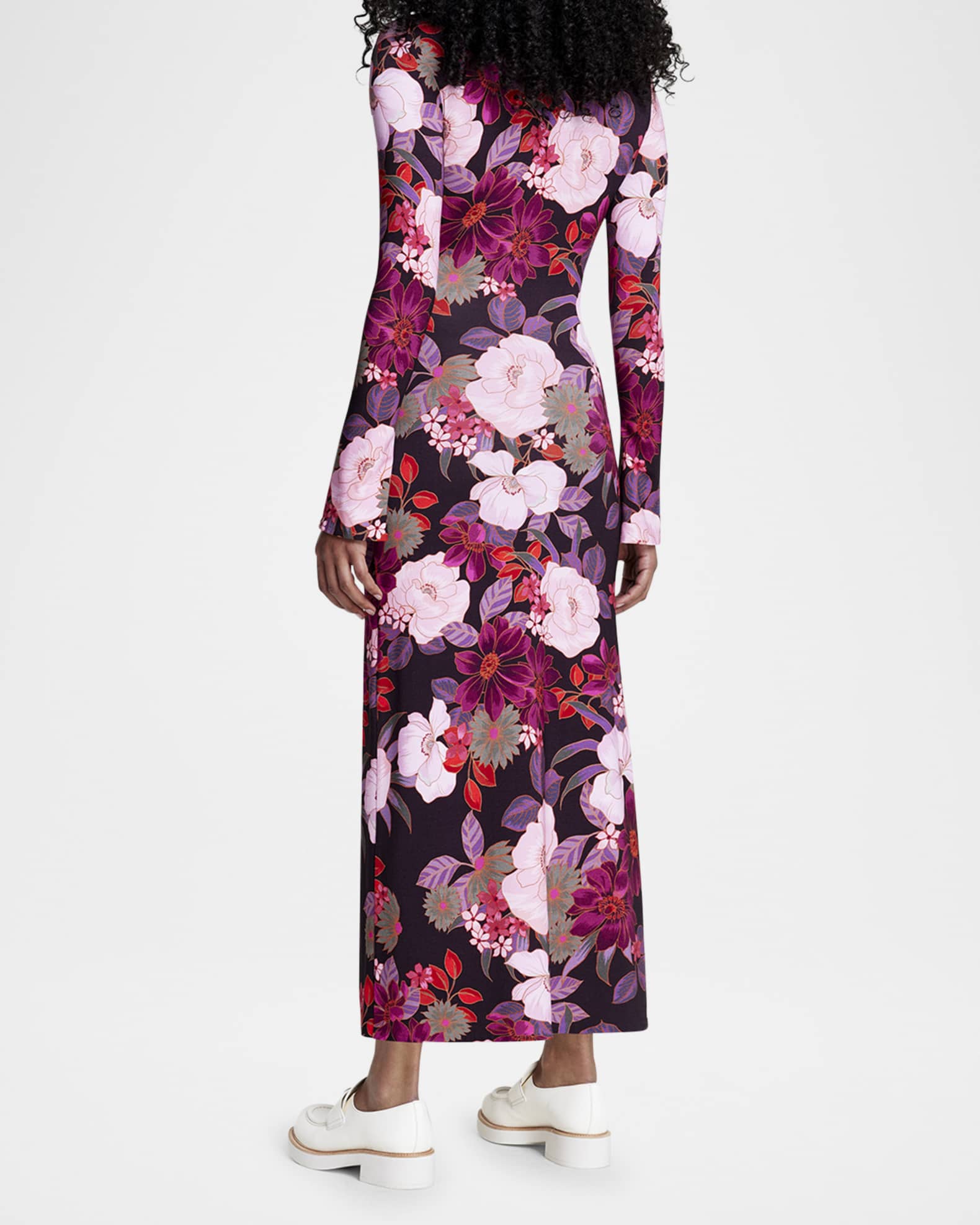 Stretch Knit Crewneck Midi Dress 1
