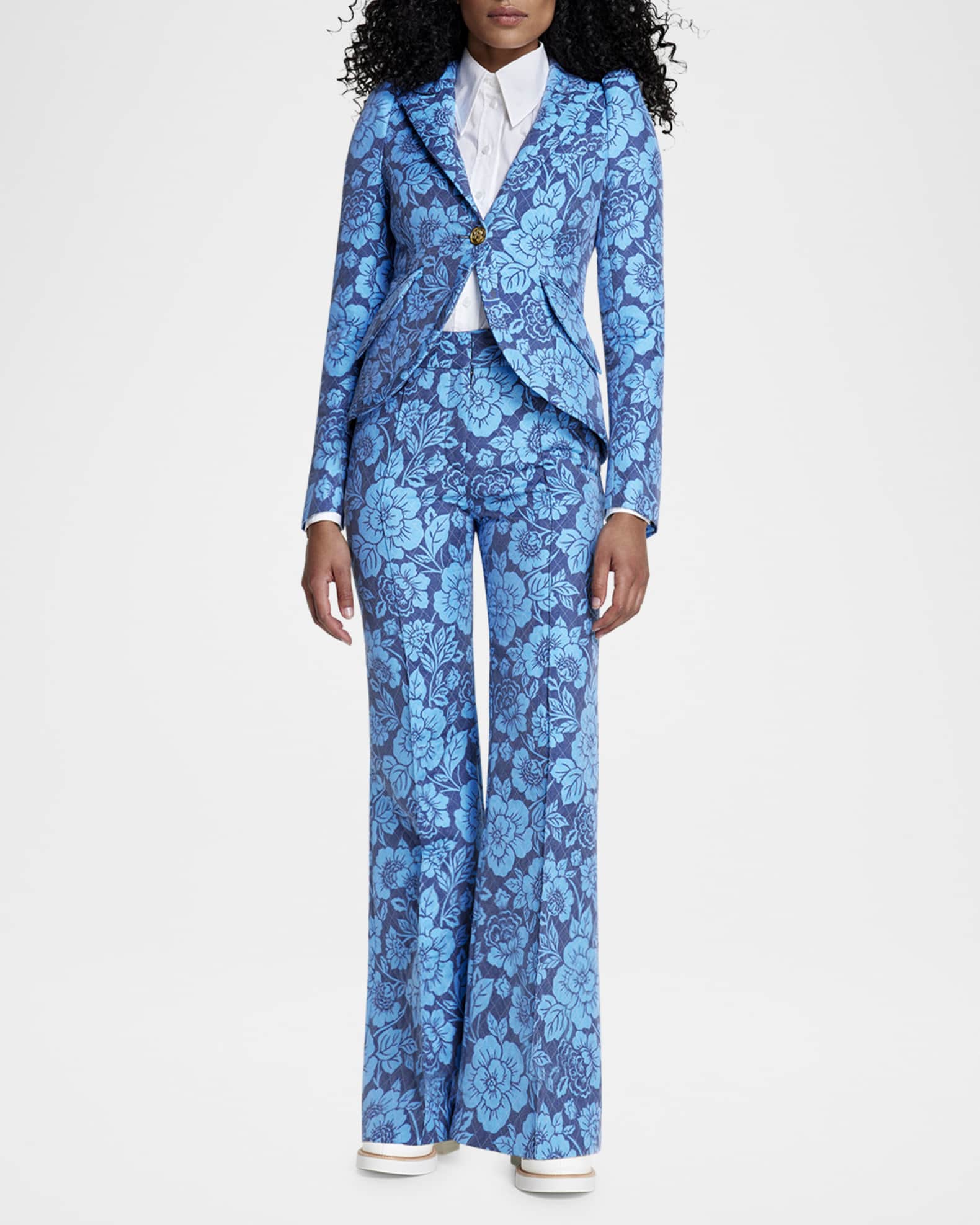 Taped Puff-Sleeve Blazer