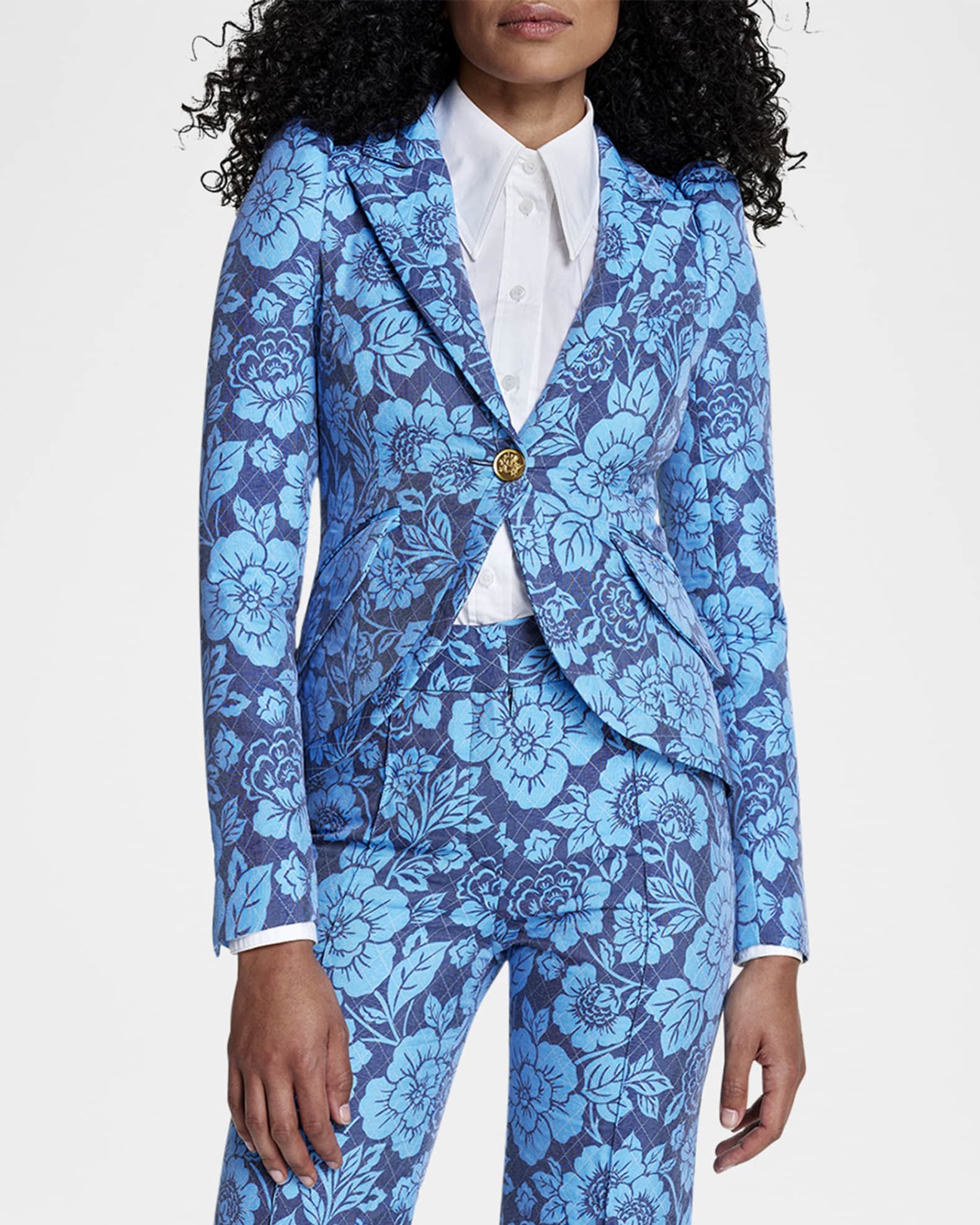 Taped Puff-Sleeve Blazer