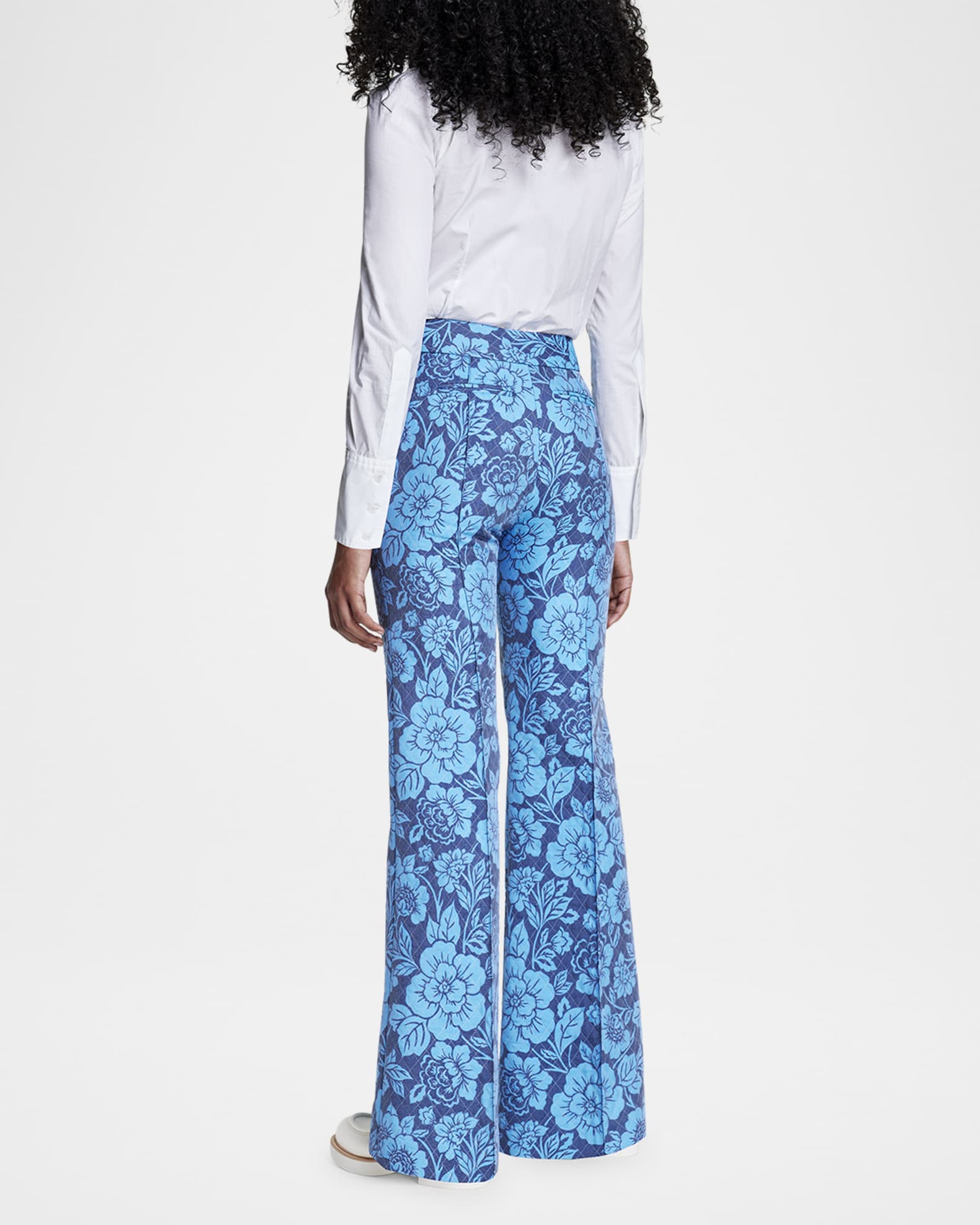 Wide-Leg Pintuck Trousers 1