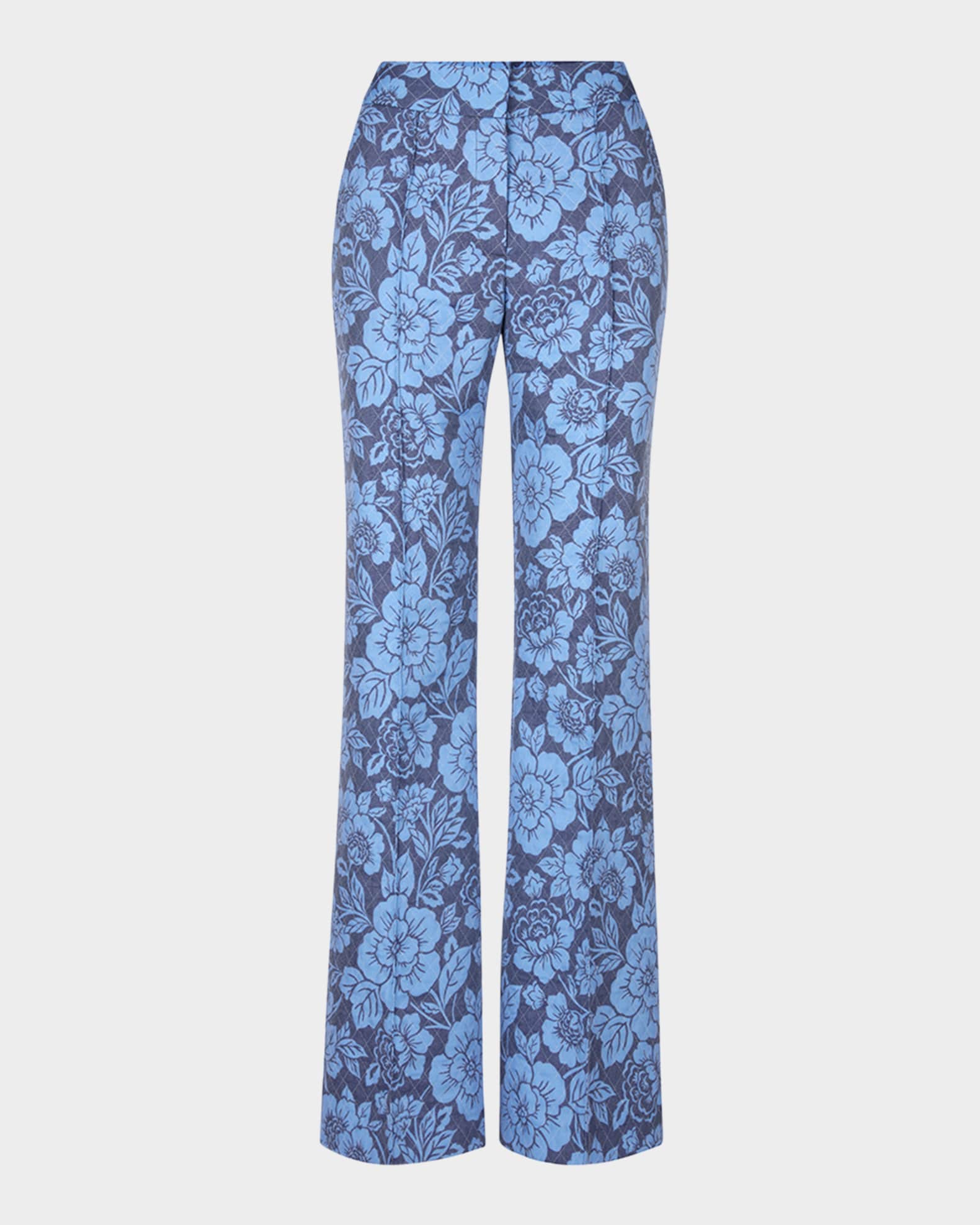 Wide-Leg Pintuck Trousers 0