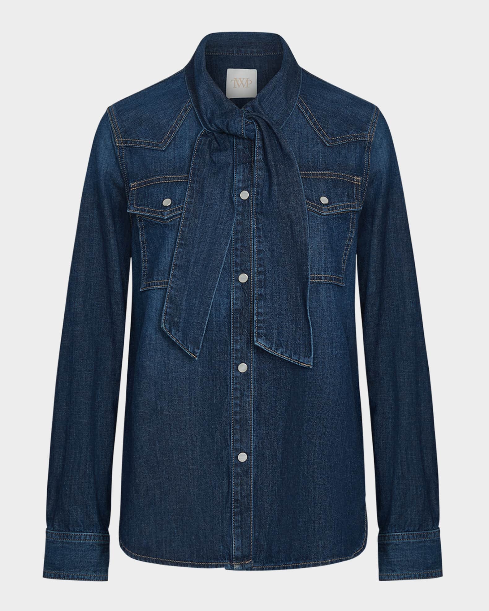 Ranchers Daughter Denim Tie-Neck Shirt  0