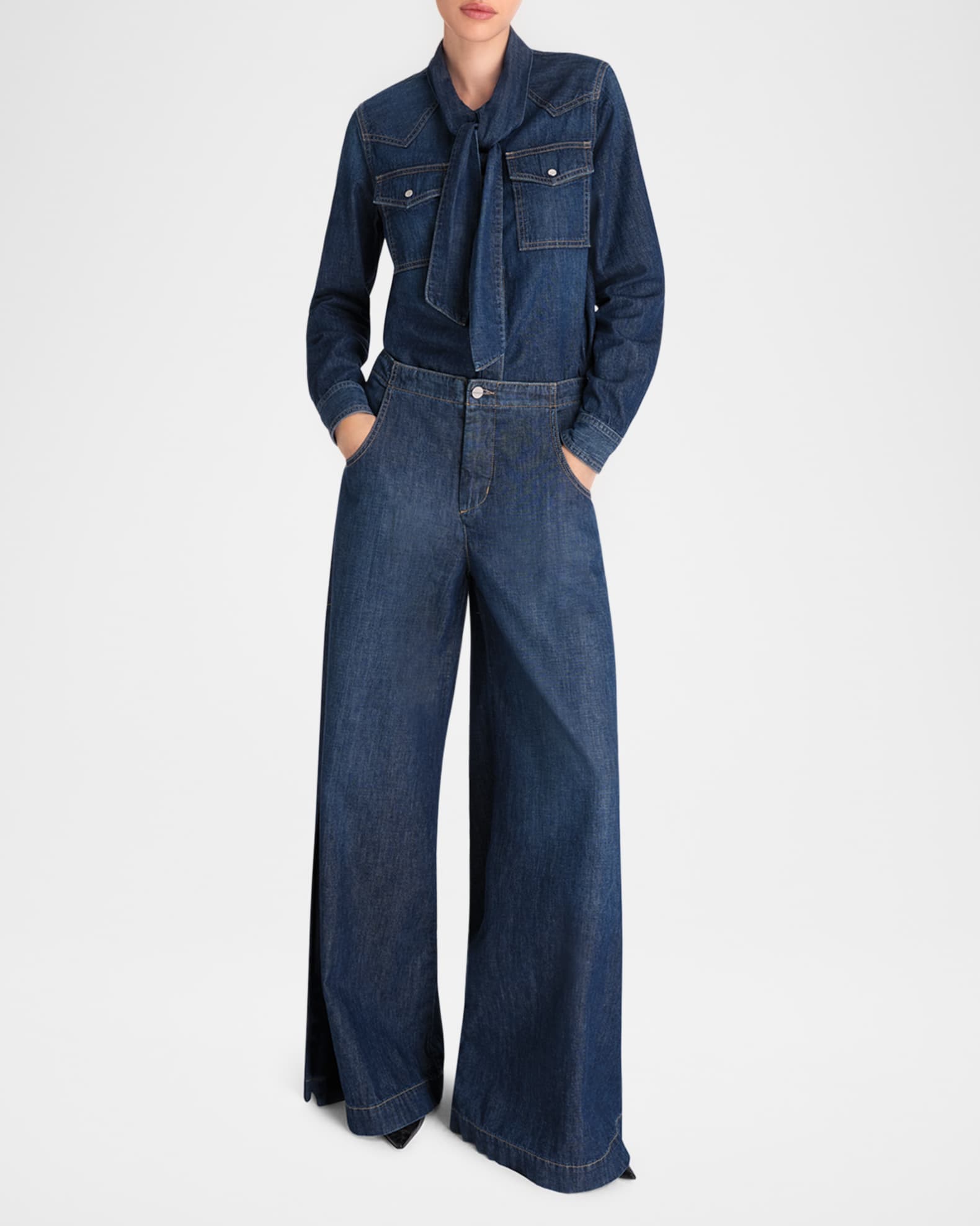 Lulu Wide-Leg Denim Trousers 1