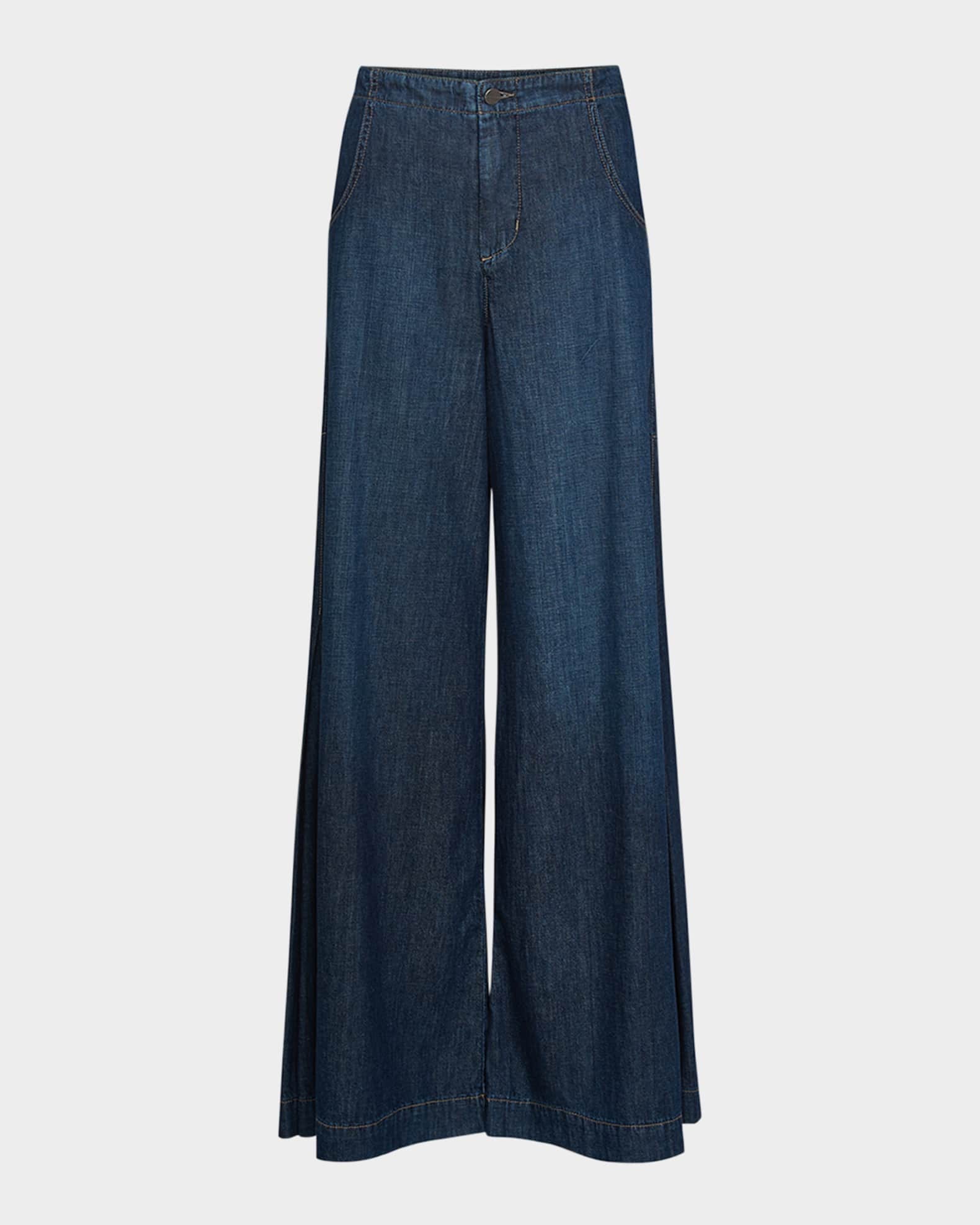 Lulu Wide-Leg Denim Trousers 0
