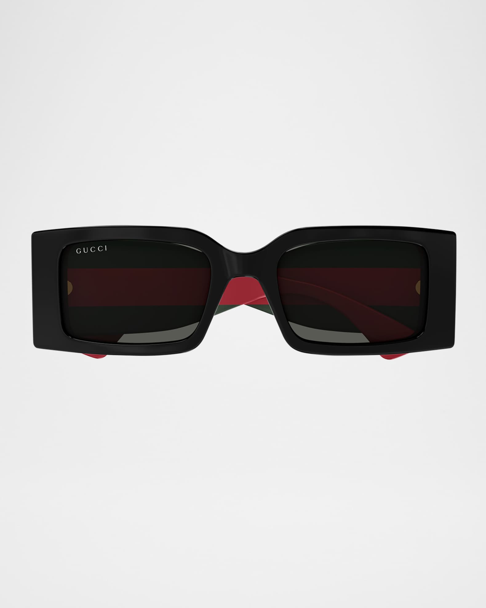 Gucci Logo-Print Rectangular Sunglasses | Neiman Marcus