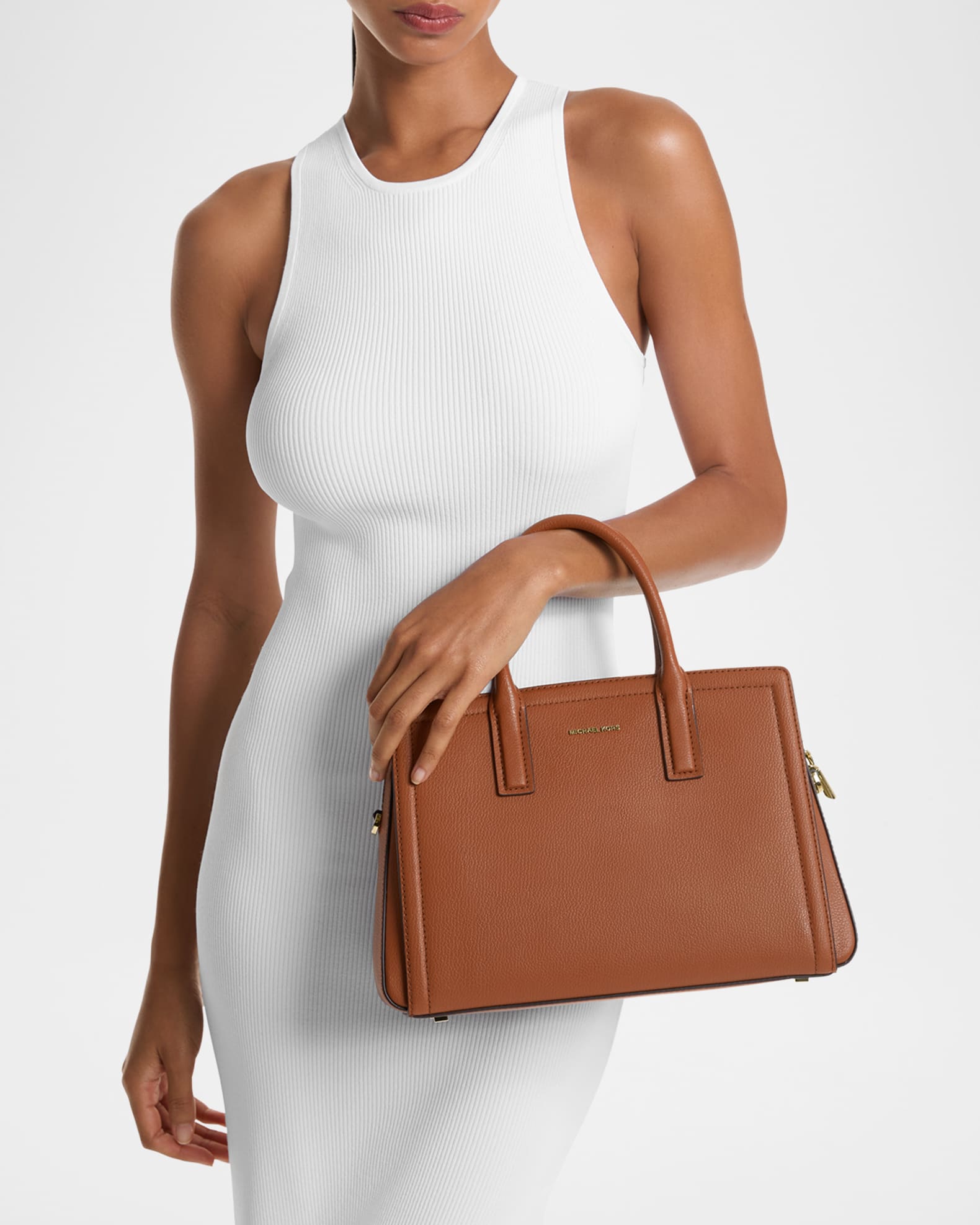 Laila Medium Leather Satchel Bag 1