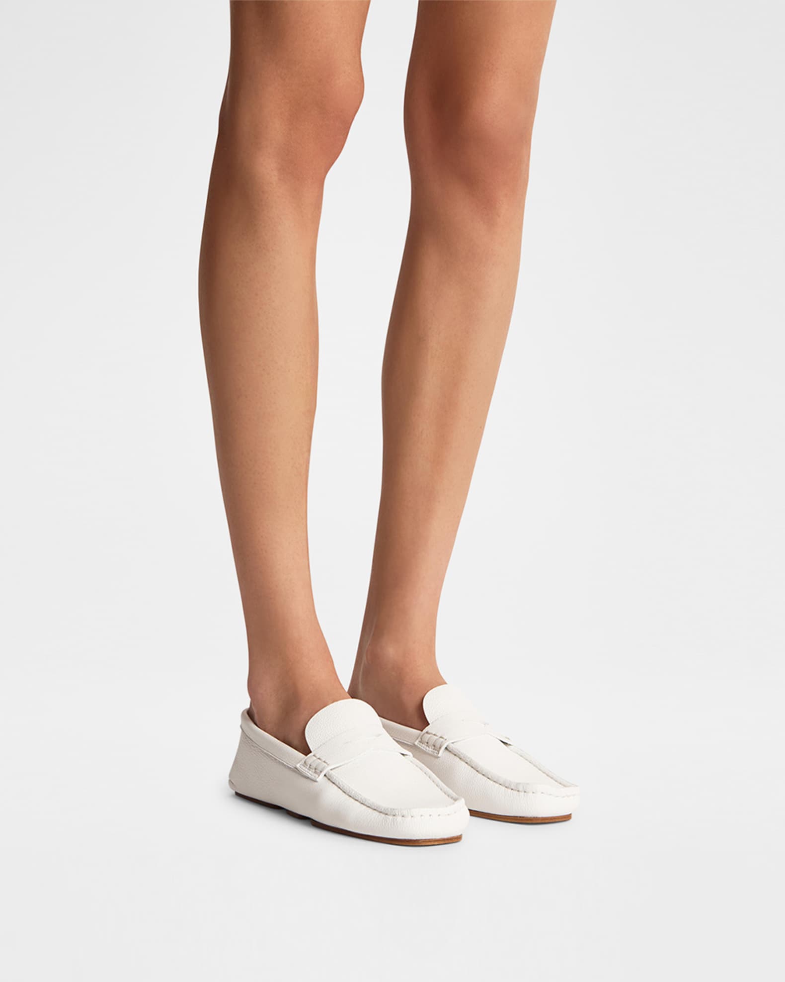 Billy Grained Leather Moc-Toe Penny Loafers 1