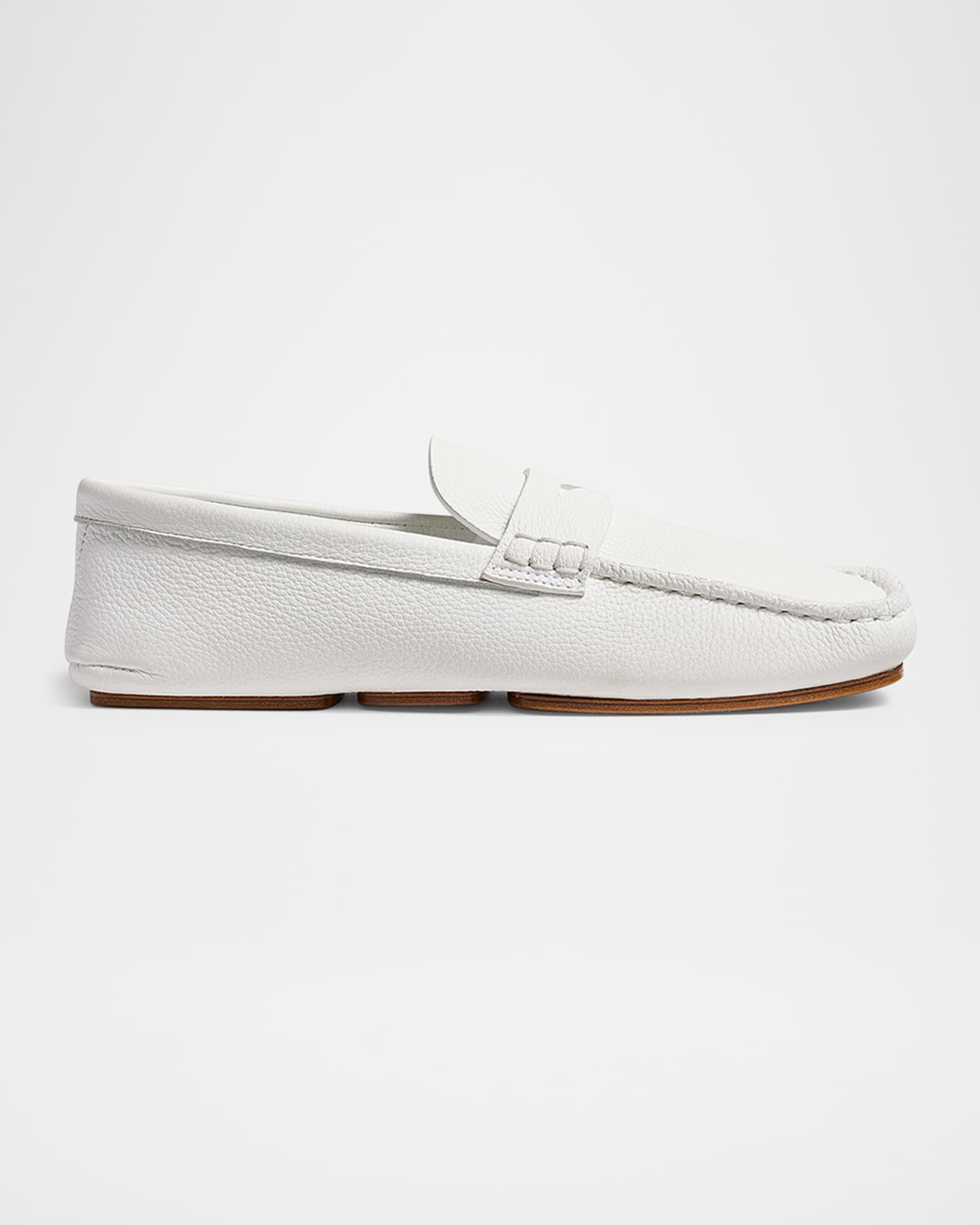 Billy Grained Leather Moc-Toe Penny Loafers 0