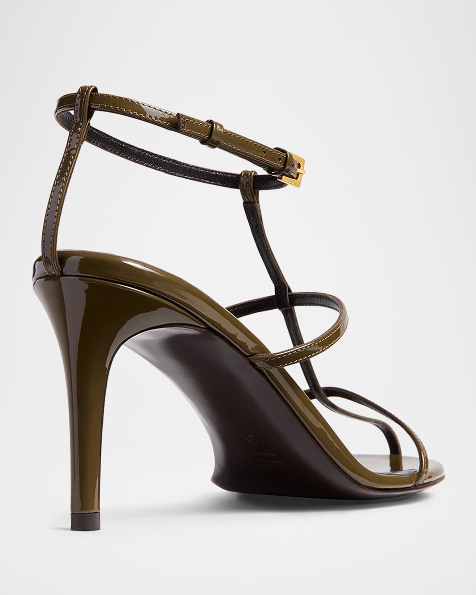 Elastic PU Leather T-Strap Sandal