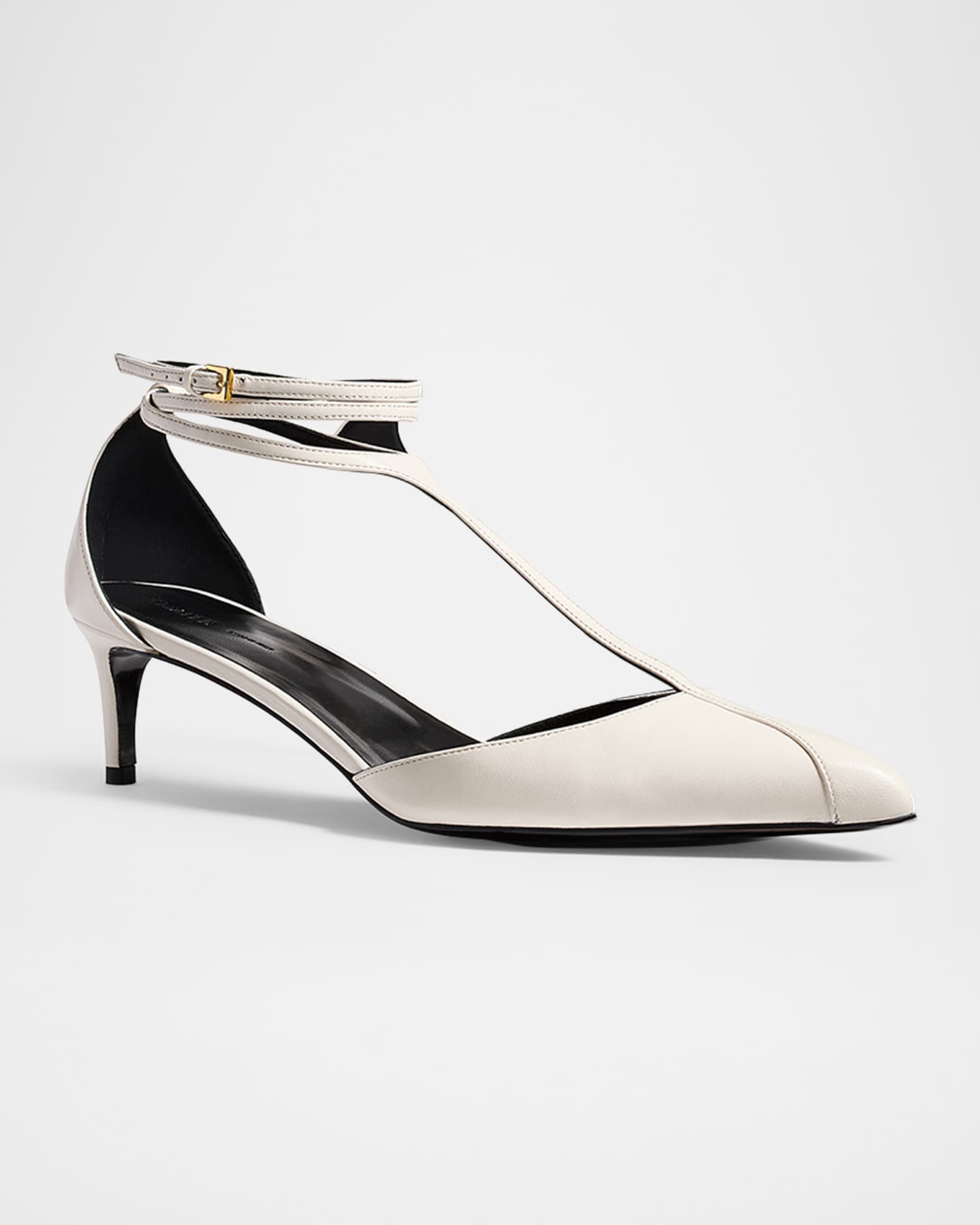 Khaite Mia Leather Kitten-Heel Pumps | Neiman Marcus