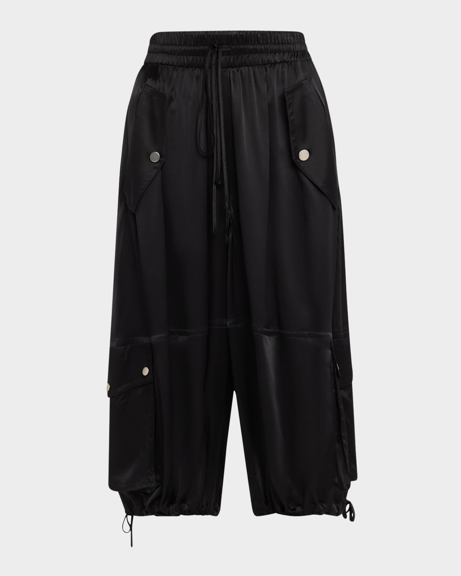 Braies Silk Wide-Leg Crop Cargo Pants 0