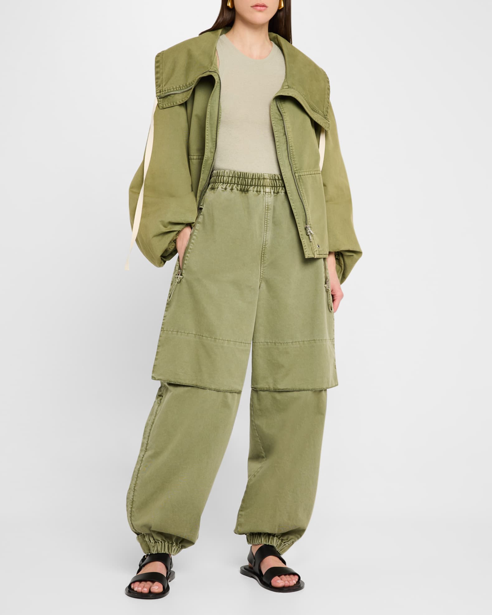 Articulated Vented Wide-Leg Pull-On Pants 1