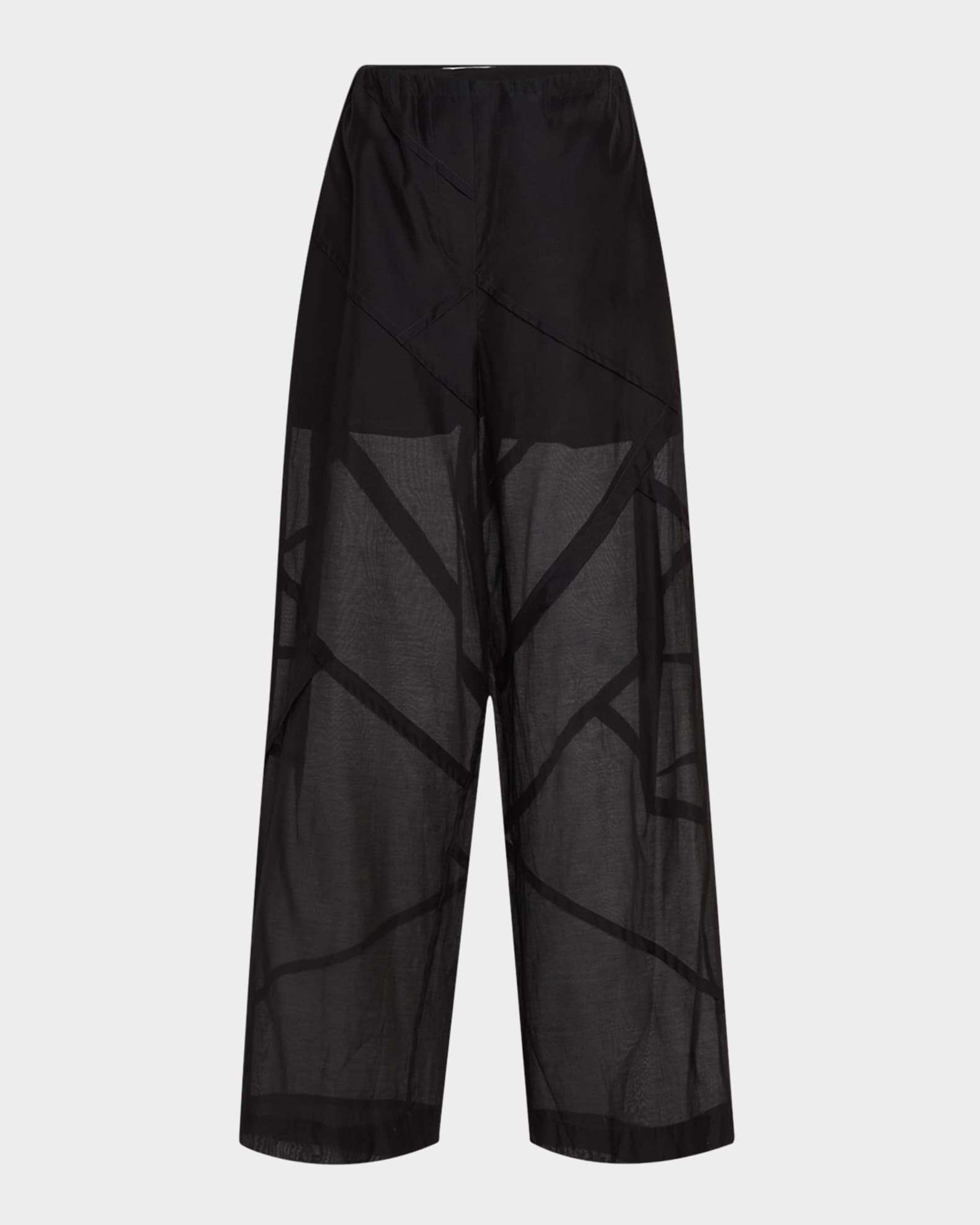 Parachute Pleated Wide-Leg Drawstring Pants 0