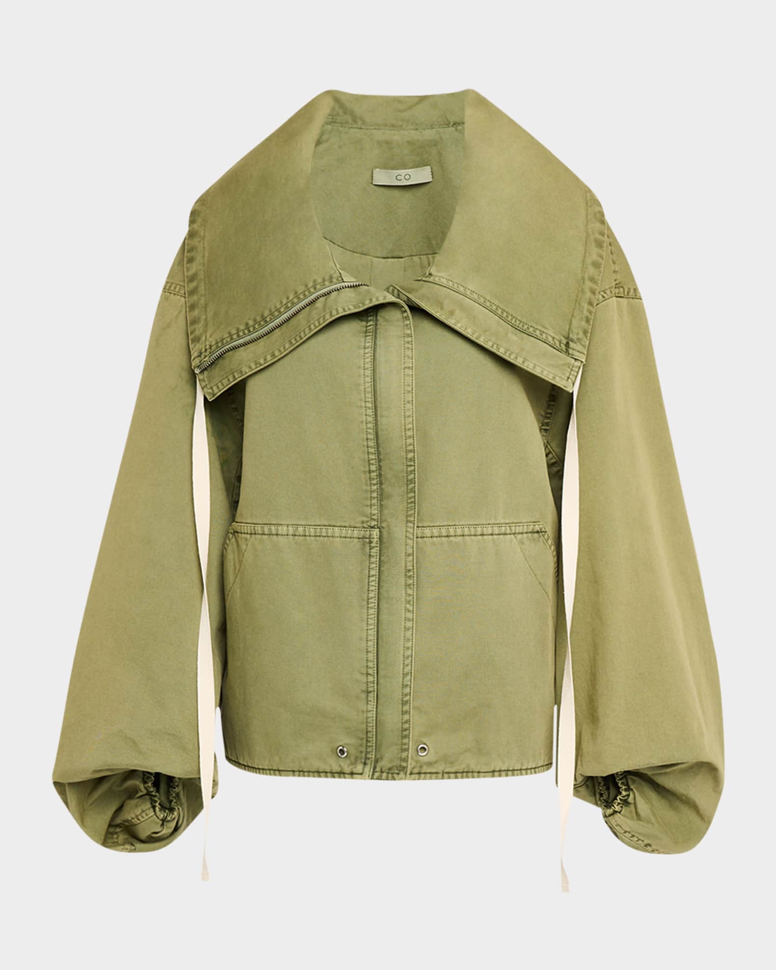 Rolled-Collar Zip Jacket 0