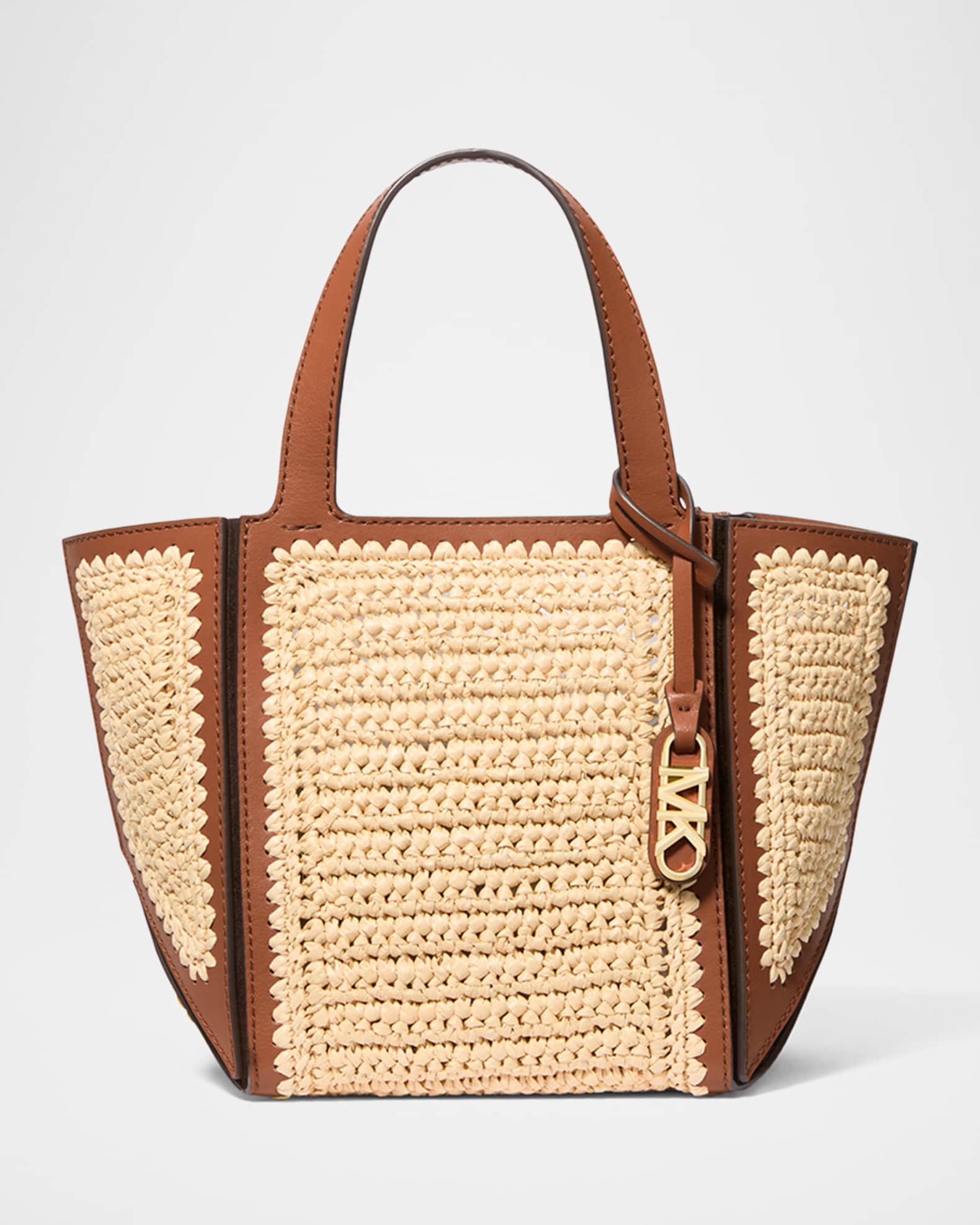【MICHAEL KORS】Jordi Small Hand-Crocheted Leather Tote Bag MICHAEL Michael Kors Jordi Small Crochet Top-Handle Bag
