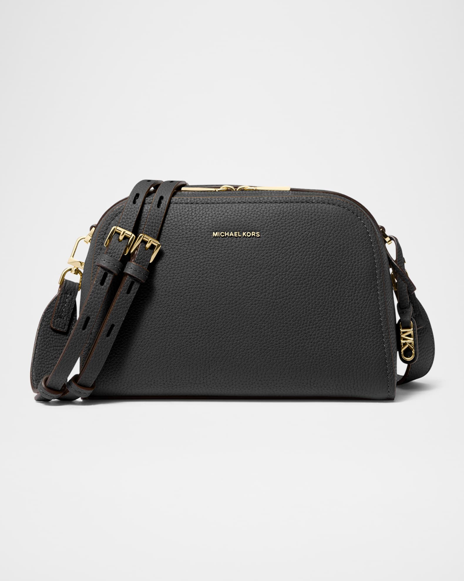 Small Zip Leather Camera Crossbody Bag 0
