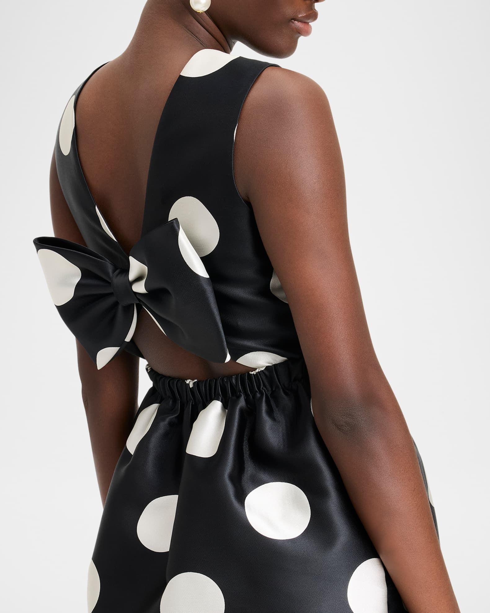 kate spade new york breezy dot cutout bow-back mini dress Neiman
