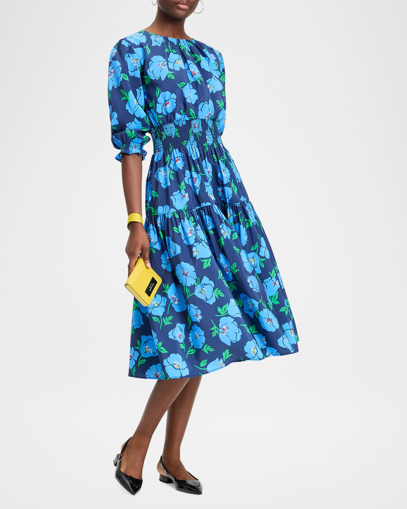 kate spade new york springtime blooms floral-print midi