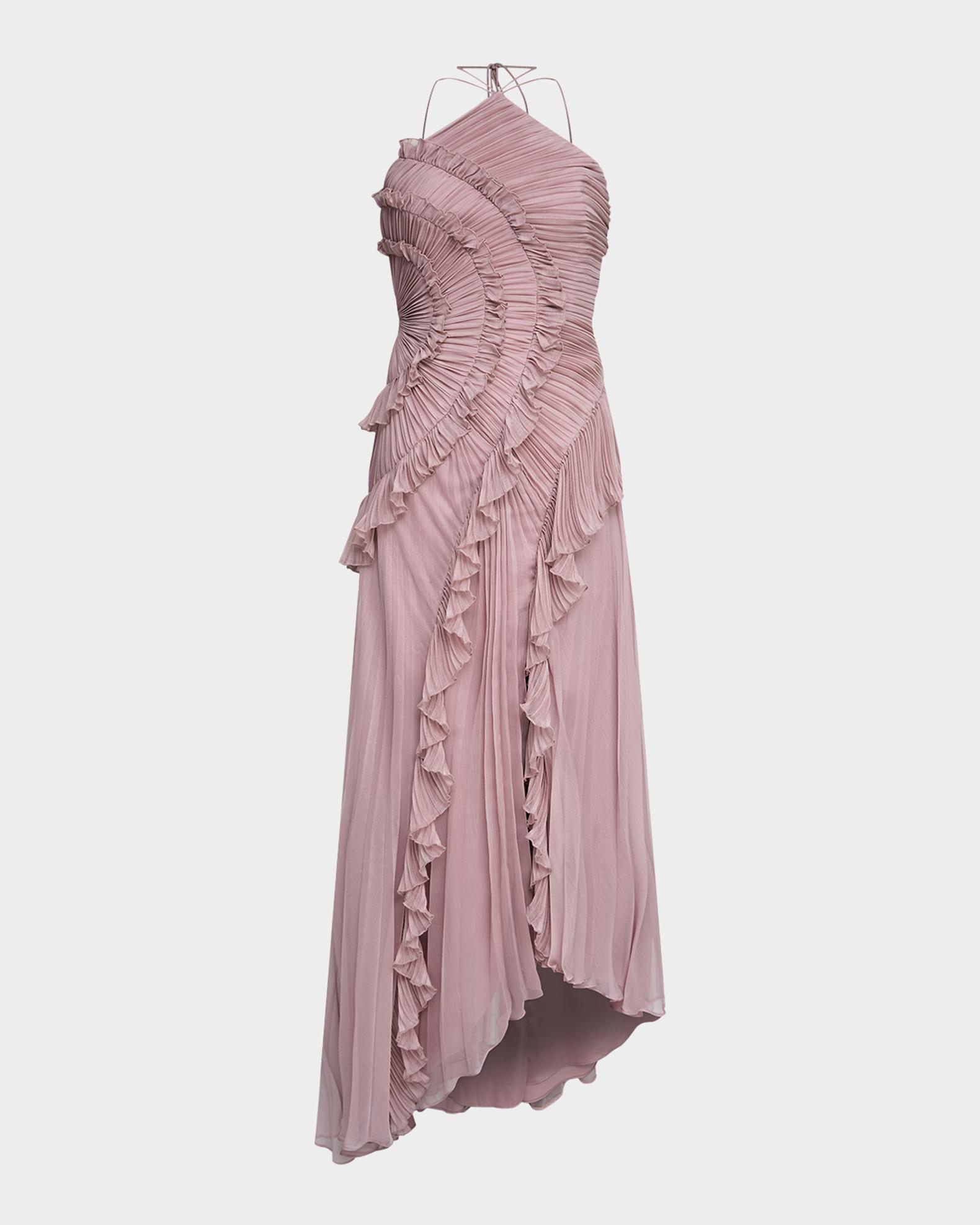 lorelie halter dress AMUR Women's Gown - Purple - Size 6 Elegant Column Maxi Dress