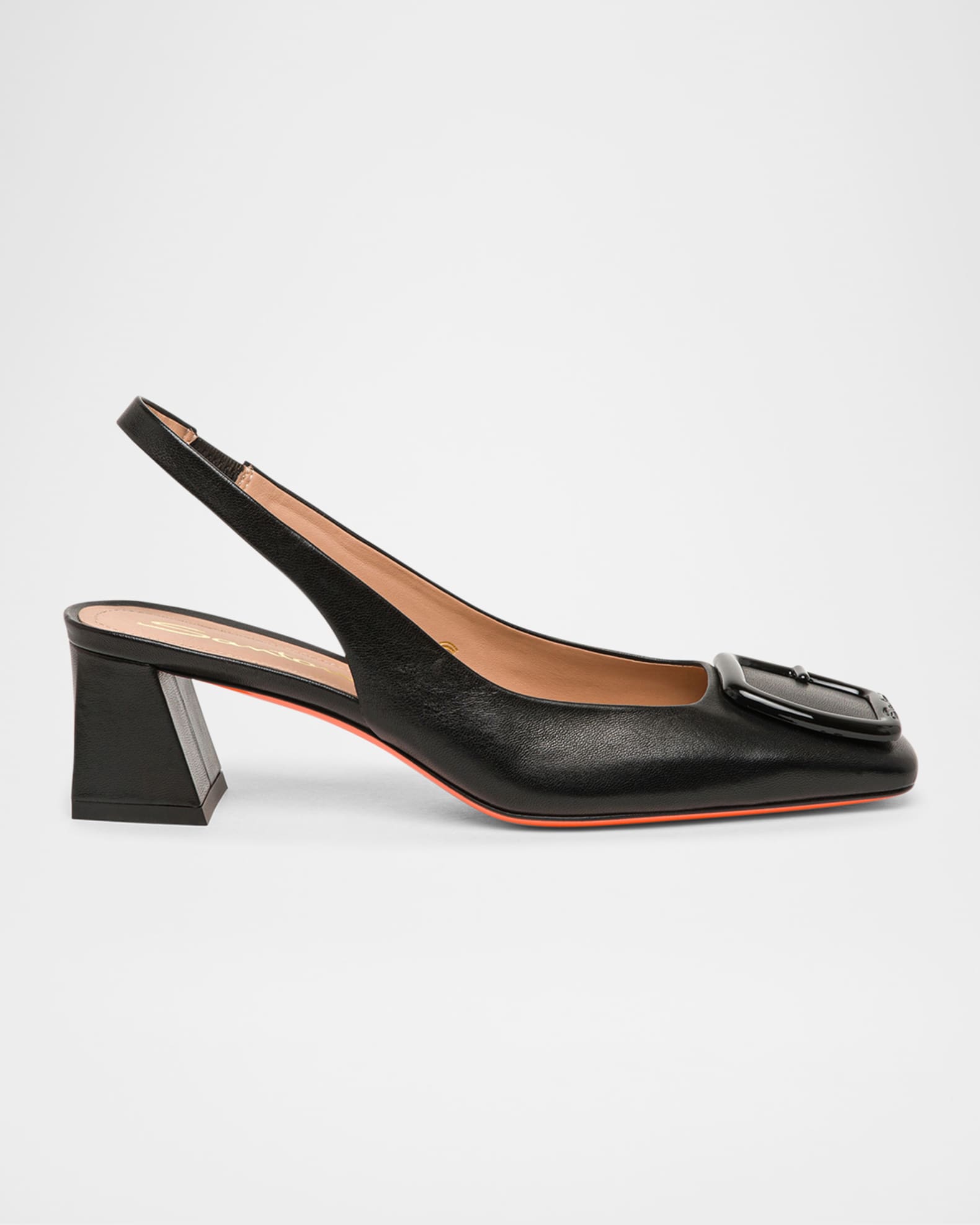 Lemon Buckle Slingback Leather Pumps 0
