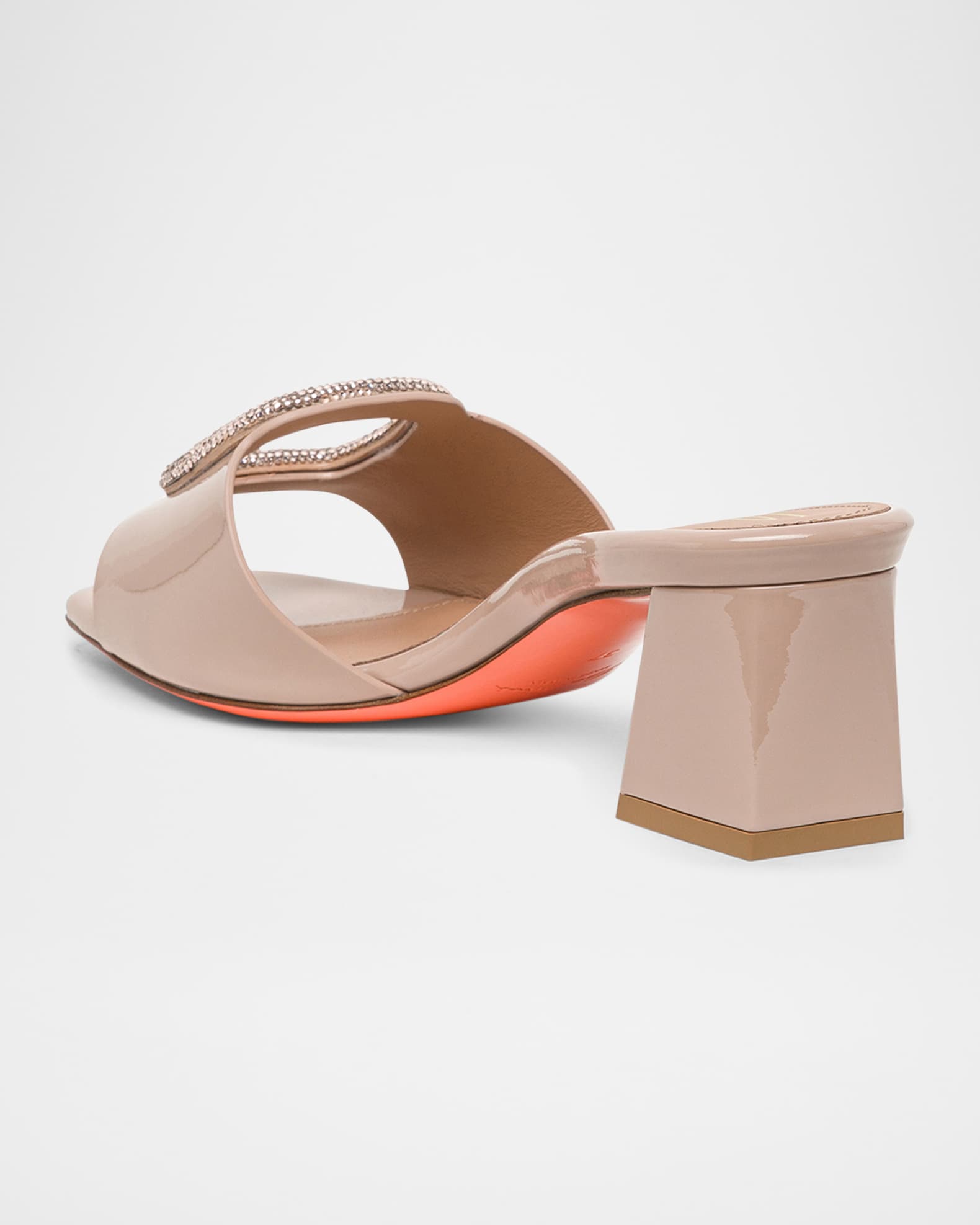 Martanew 50 Crystal Buckle Satin Sandals