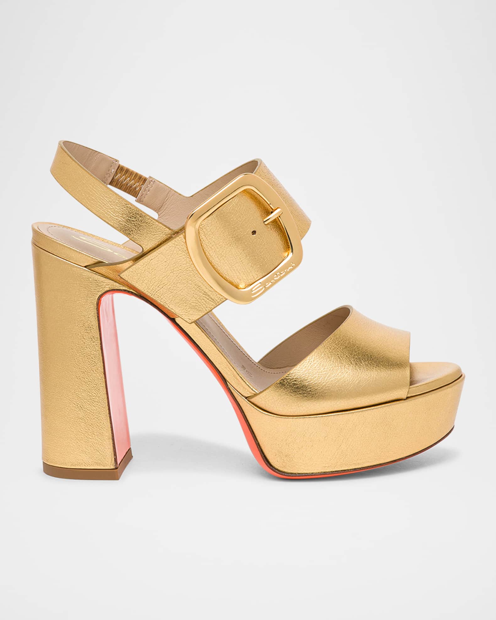 Bruxel Metallic Buckle Platform Sandals 0