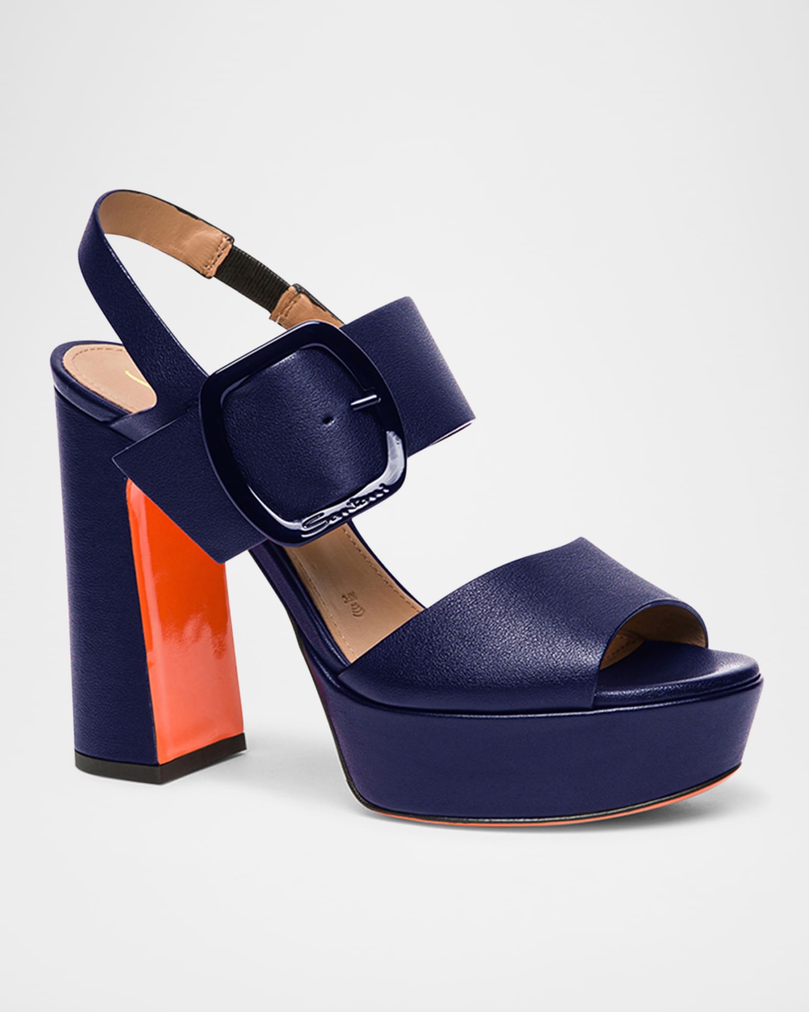 Bruxel Leather Buckle Platform Sandals 1