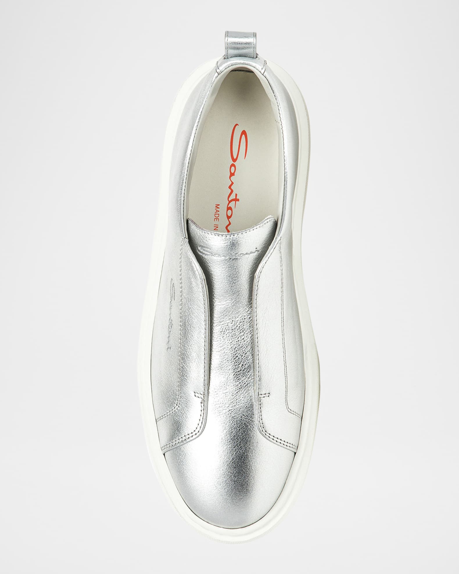 Metallic slip on sneakers sales
