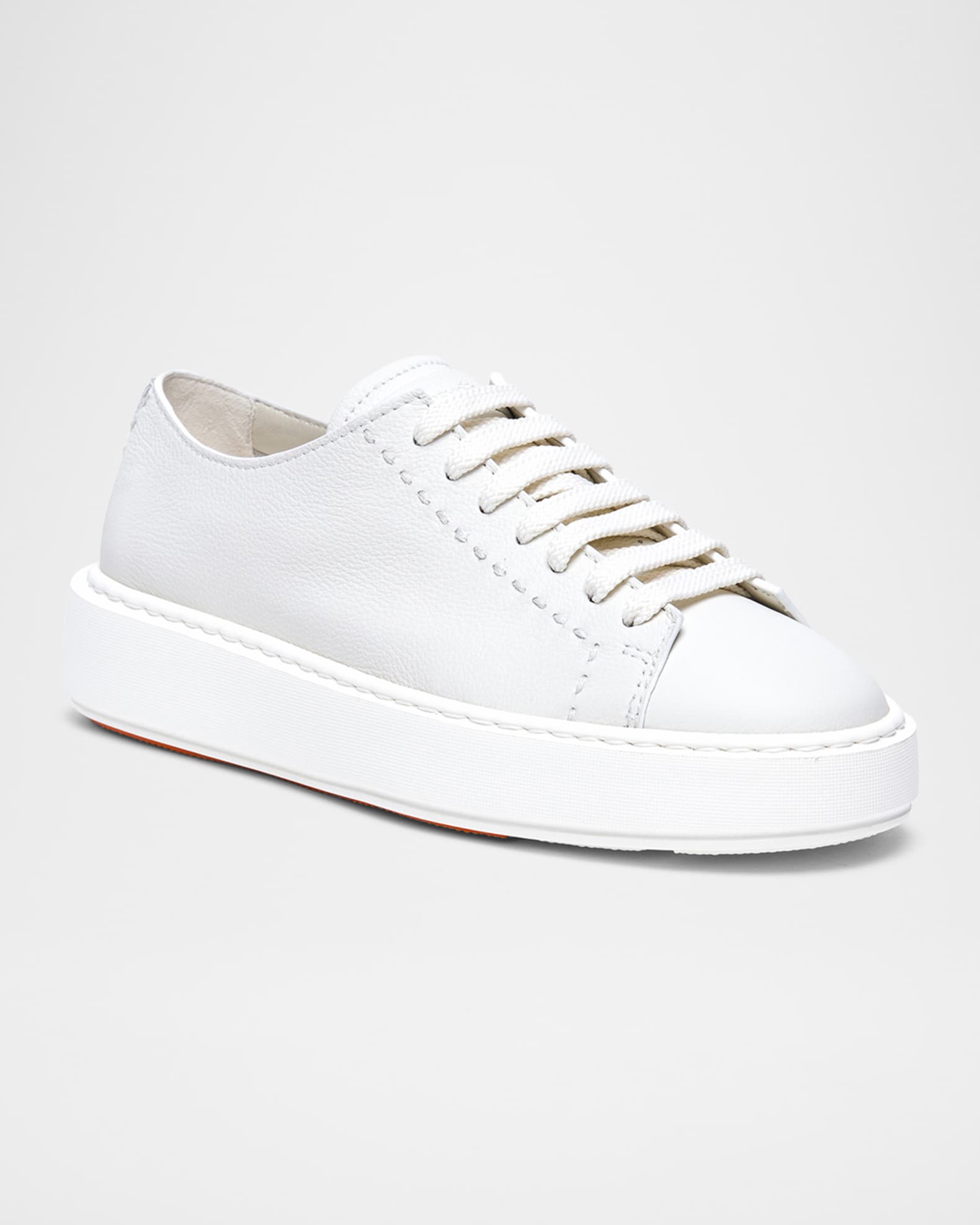 【関税&送料込】Santoni Clean Sneakers In Grainy Leather Santoni - Clean Black Leather Sneaker | Mitchell Stores