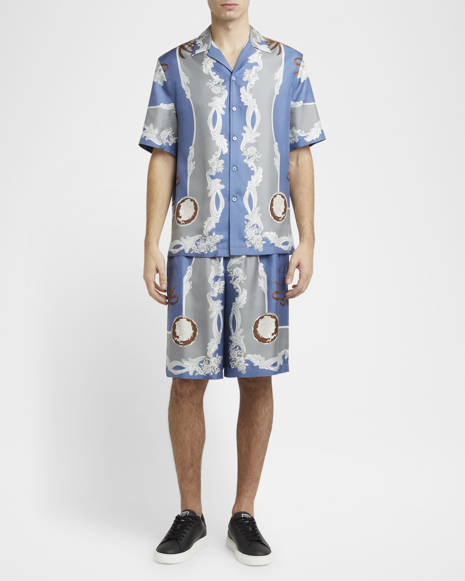 Men's Medusa Cameo Silk Shorts 1