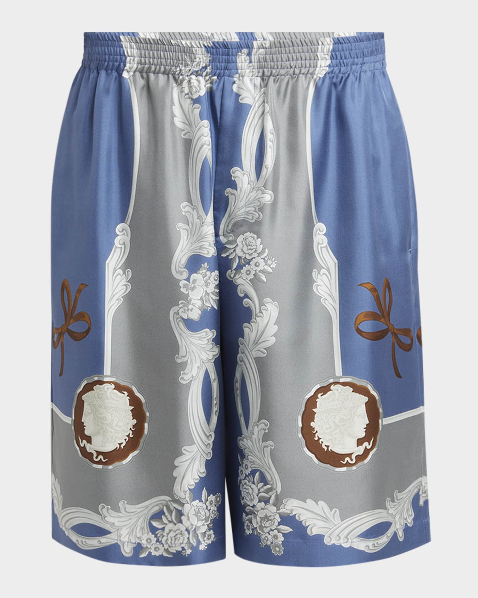 Men's Medusa Cameo Silk Shorts 0