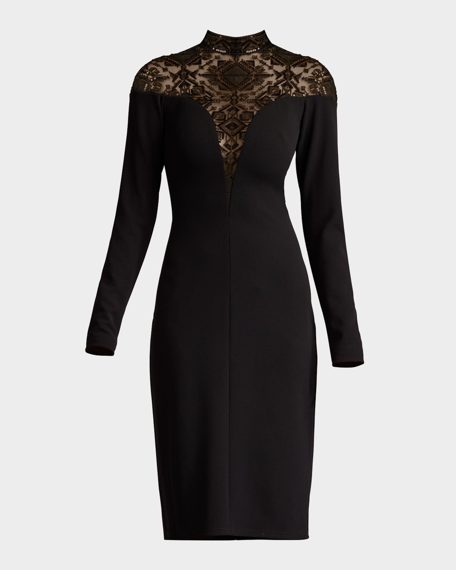 Tadashi Shoji Bodycon Sequin Lace & Crepe Dress | Neiman Marcus