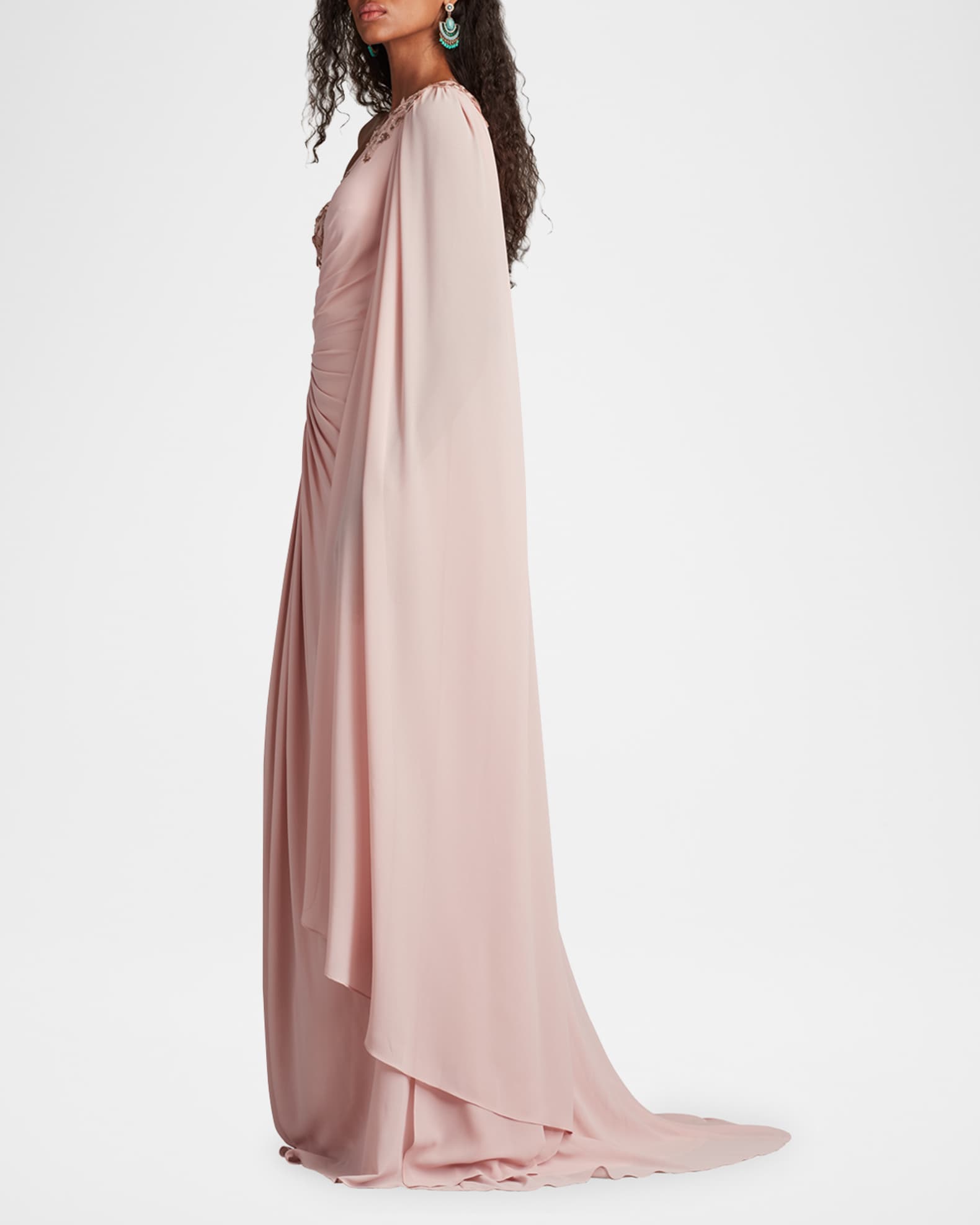注目の的【TADASHI SHOJI】Ember Cape Sleeve Gown Ember Cape Sleeve Gown | SHO