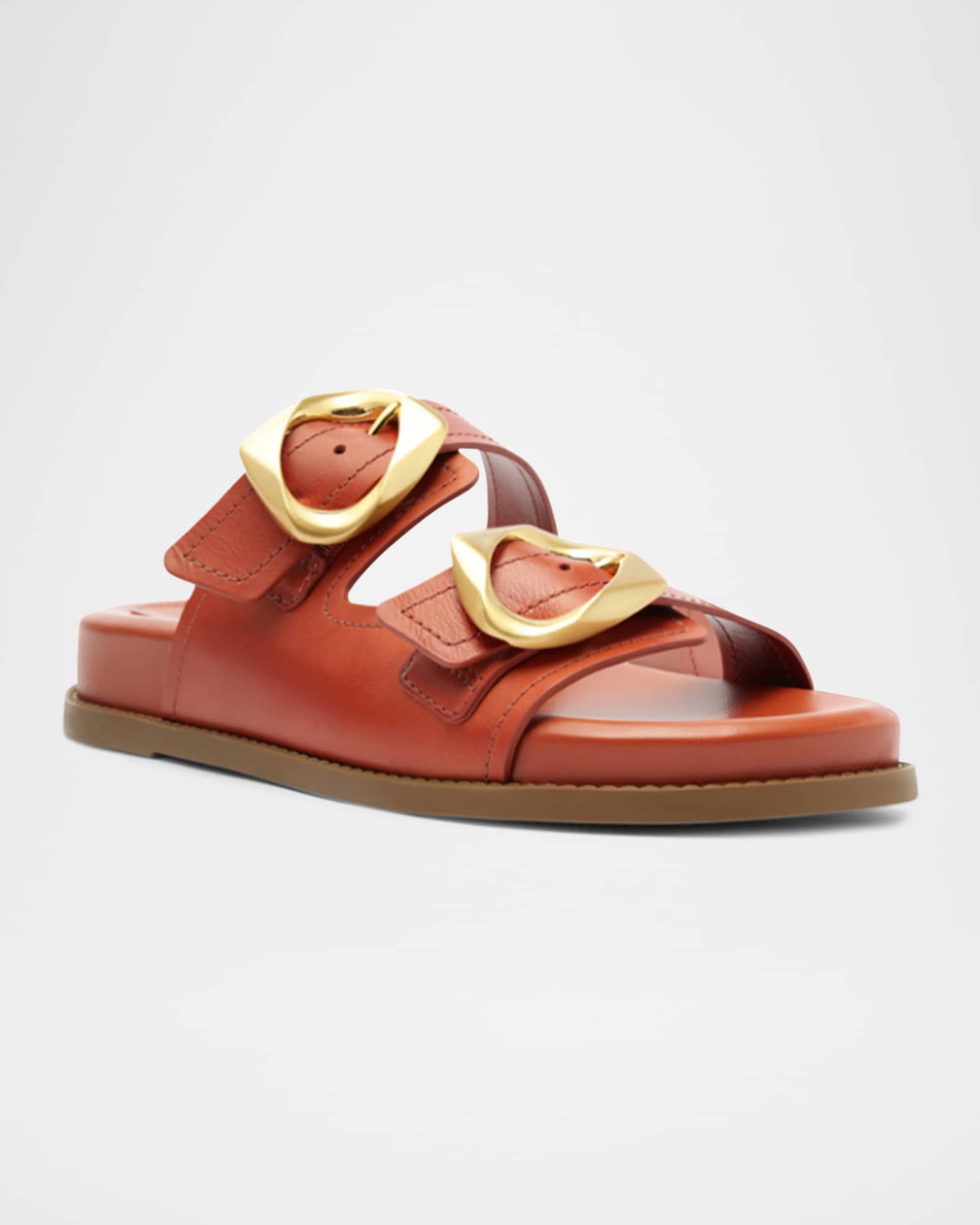 Olga Leather Buckle Sporty Sandals 1