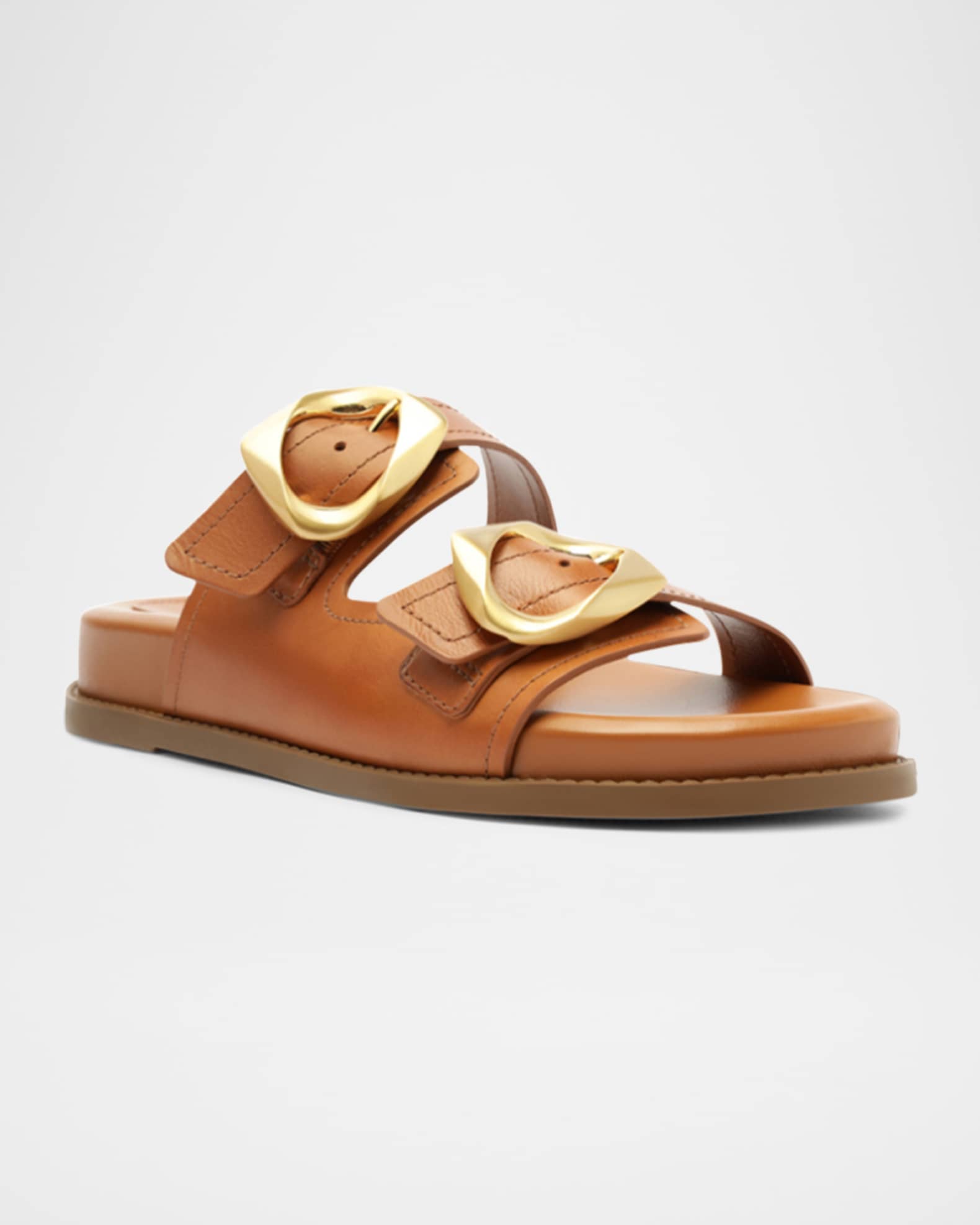 Olga Leather Buckle Sporty Sandals 1