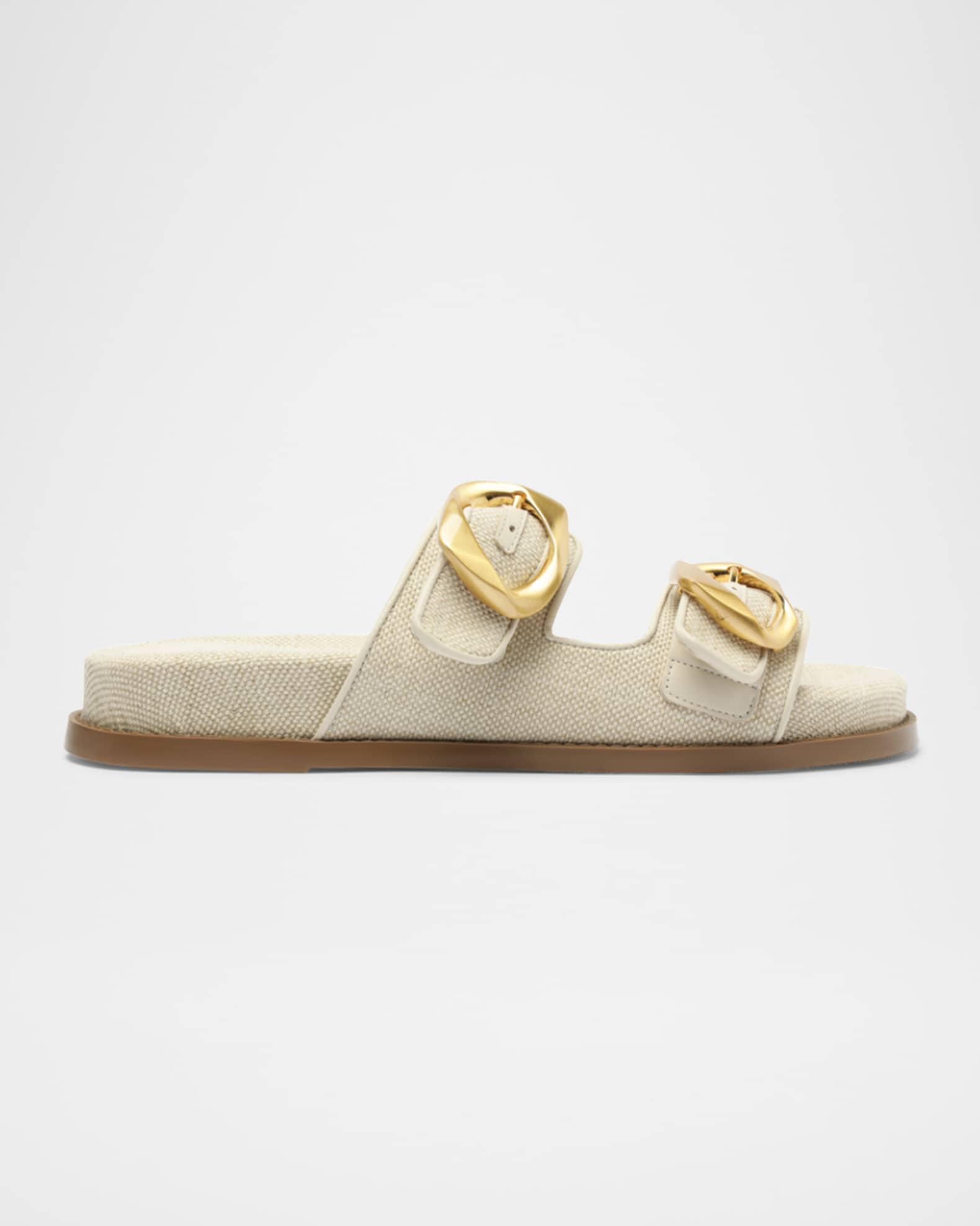 Olga Linen Buckle Sporty Sandals 0