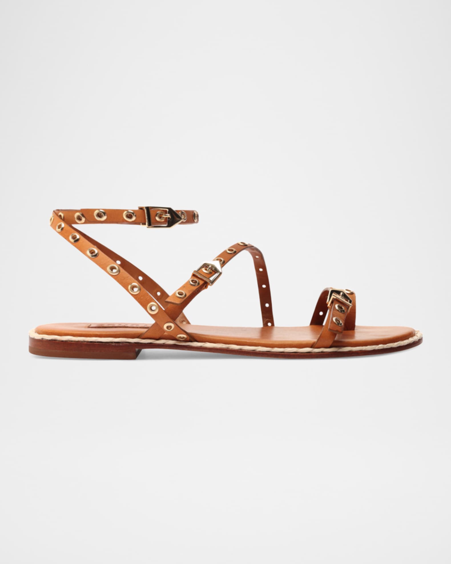 Annette Grommet Buckles Flat Sandals 0