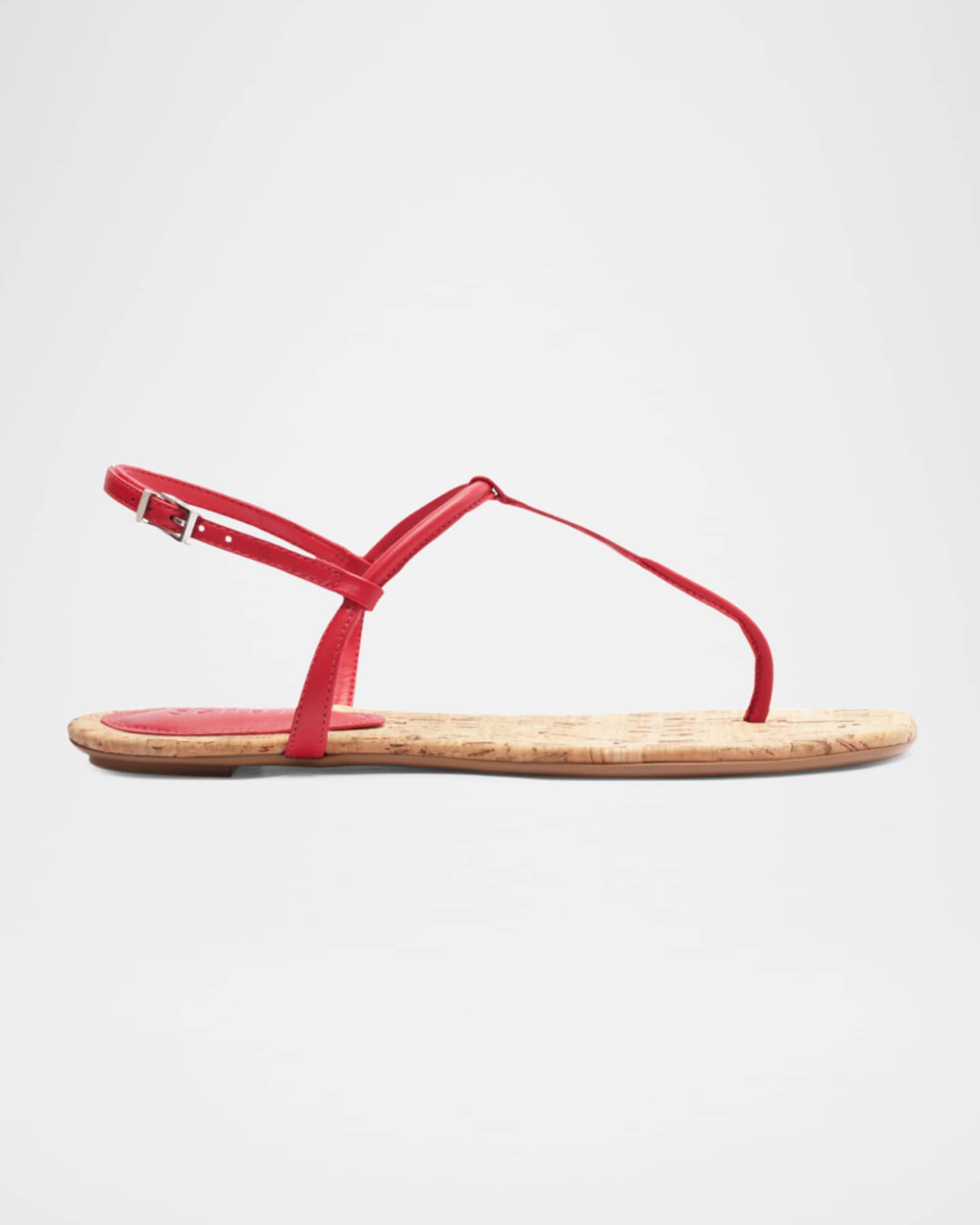 Elsha Leather T-Strap Flat Sandals 0