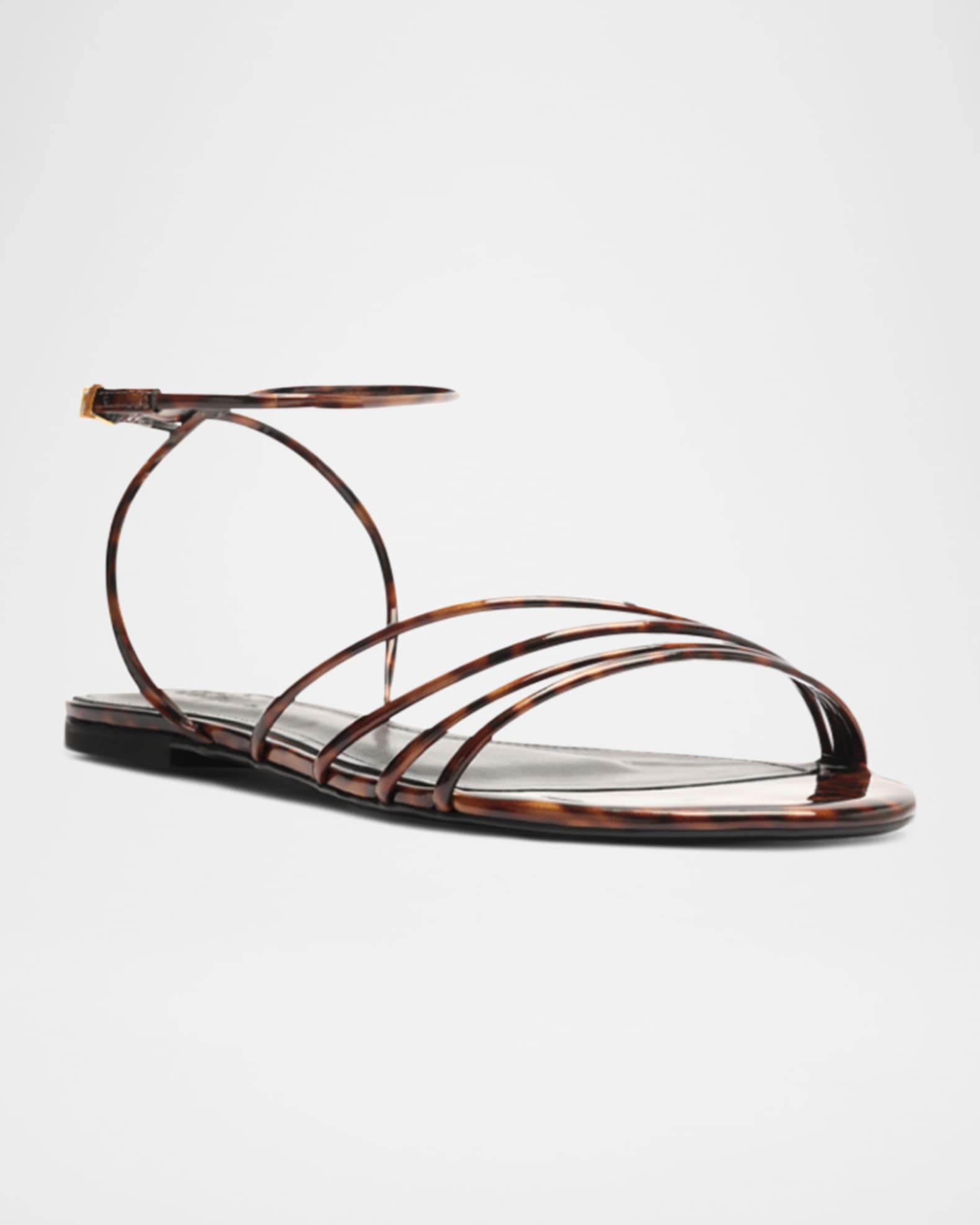 Inez Strappy Tortoise Flat Sandals 1