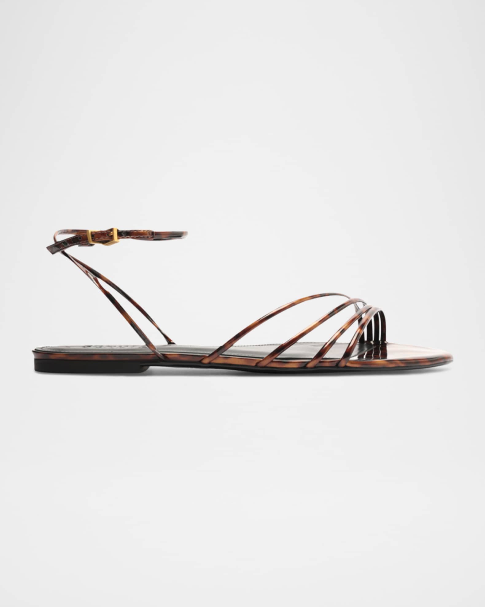 Inez Strappy Tortoise Flat Sandals 0