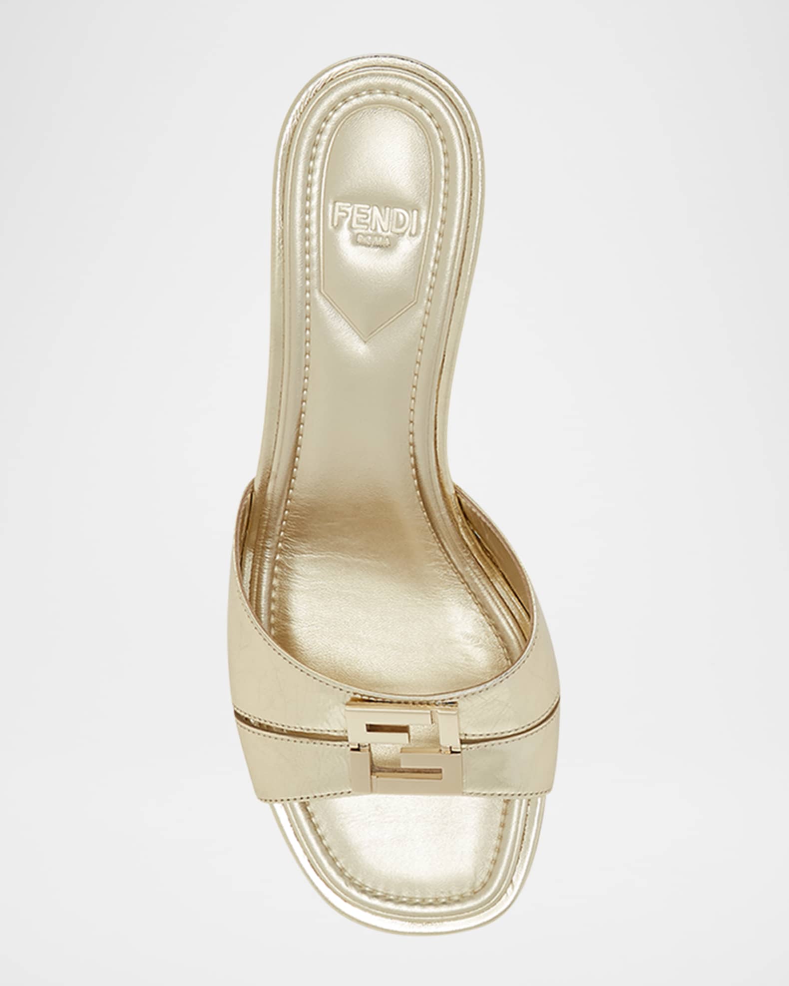 Fendi gold sandals cheap
